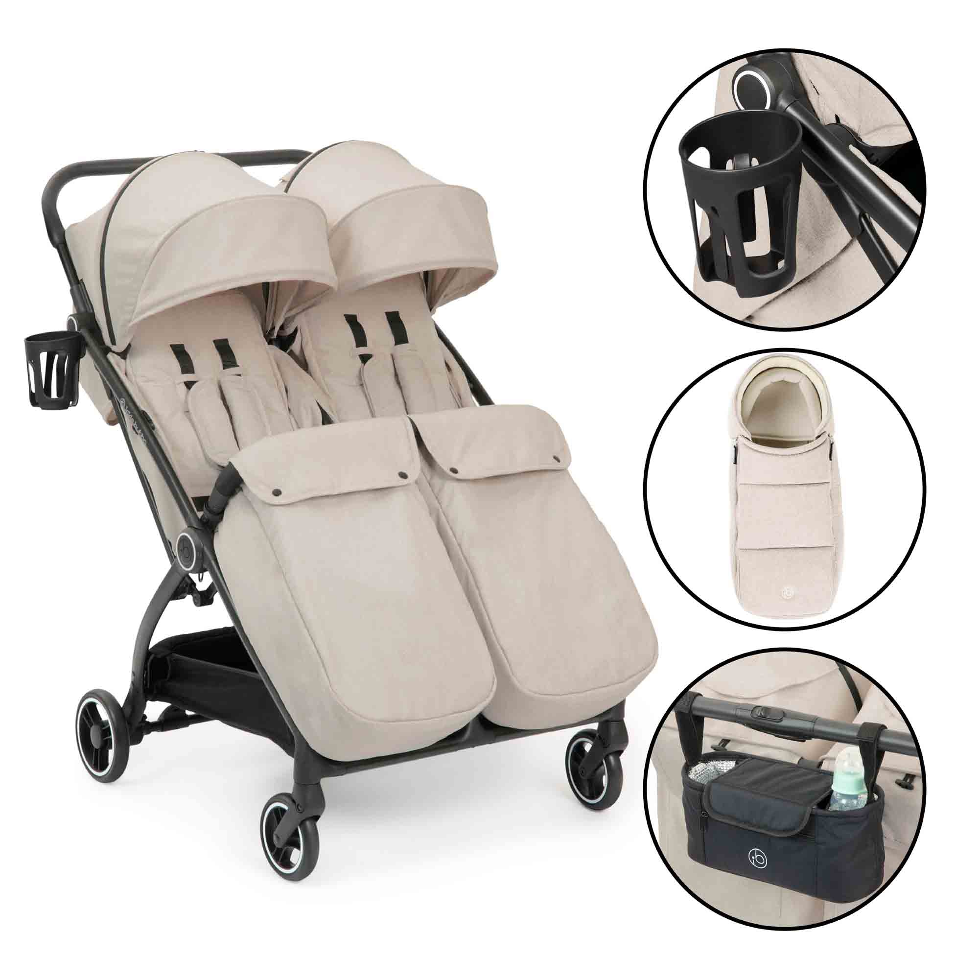 Aries Double Prime Auto-Fold Stroller - Image 3