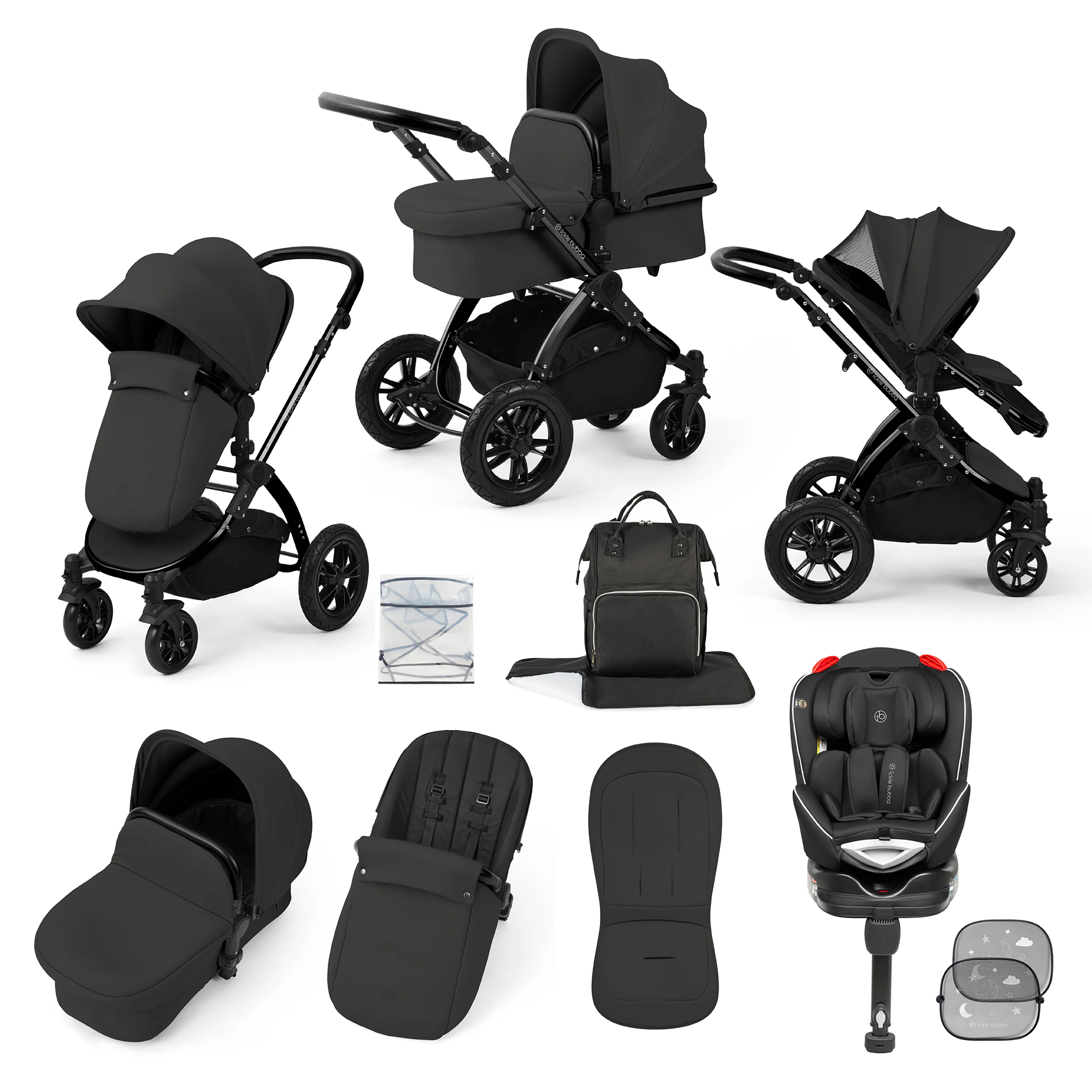 Stomp Luxe 10 Piece Travel System with (Black) Radial Car Seat - Image 14