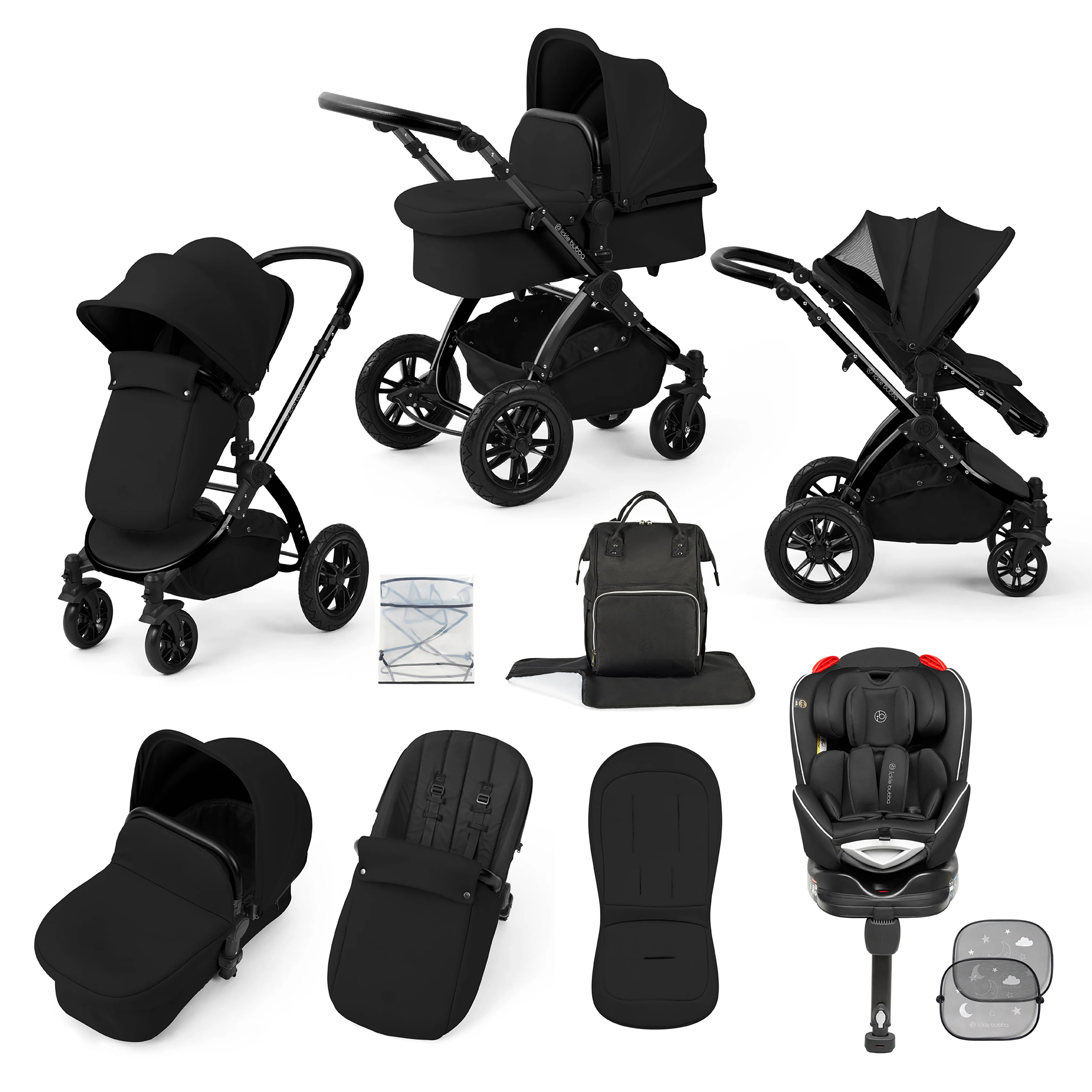 Stomp Luxe 10 Piece Travel System with (Black) Radial Car Seat - Image 4