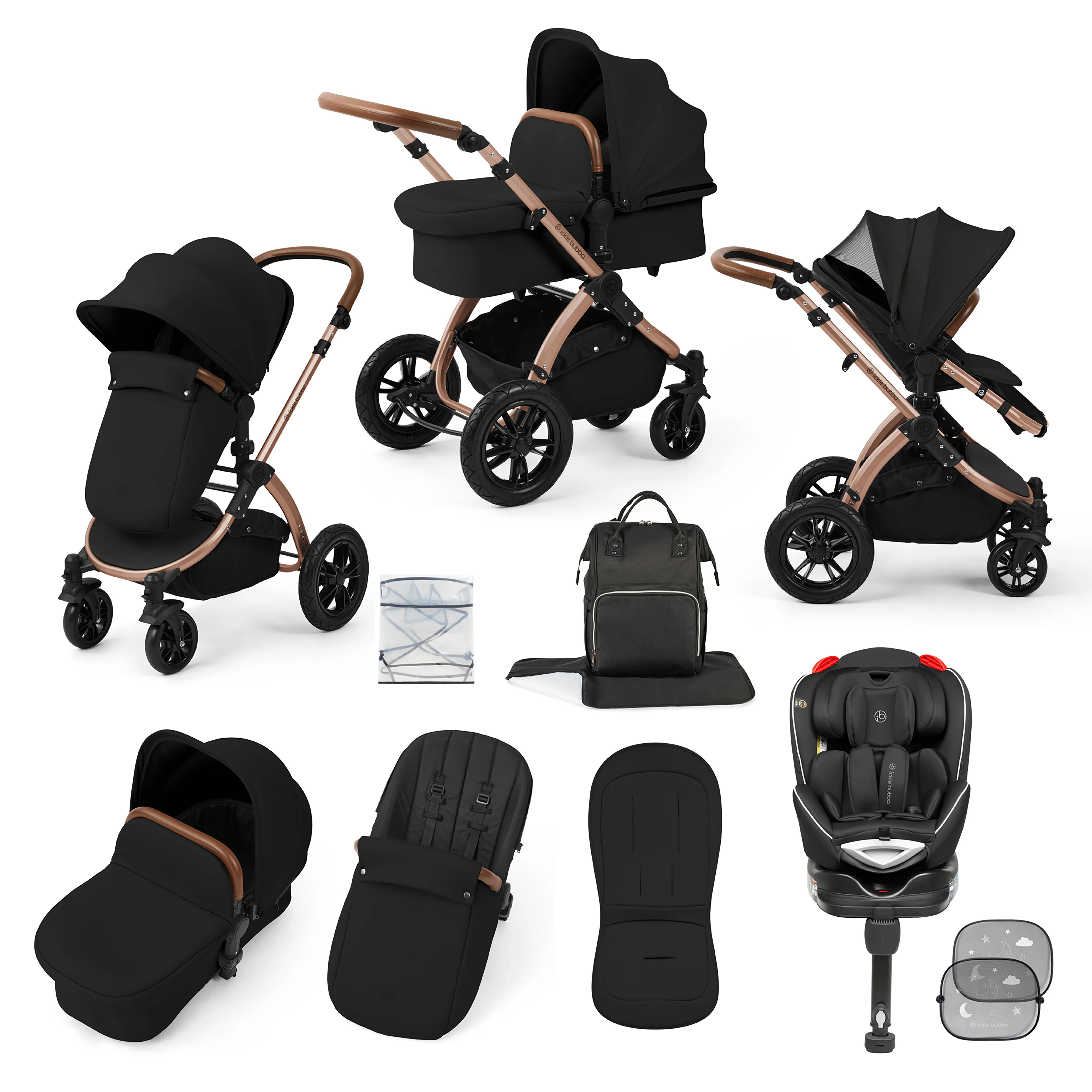 Stomp Luxe 10 Piece Travel System with (Black) Radial Car Seat - Image 7