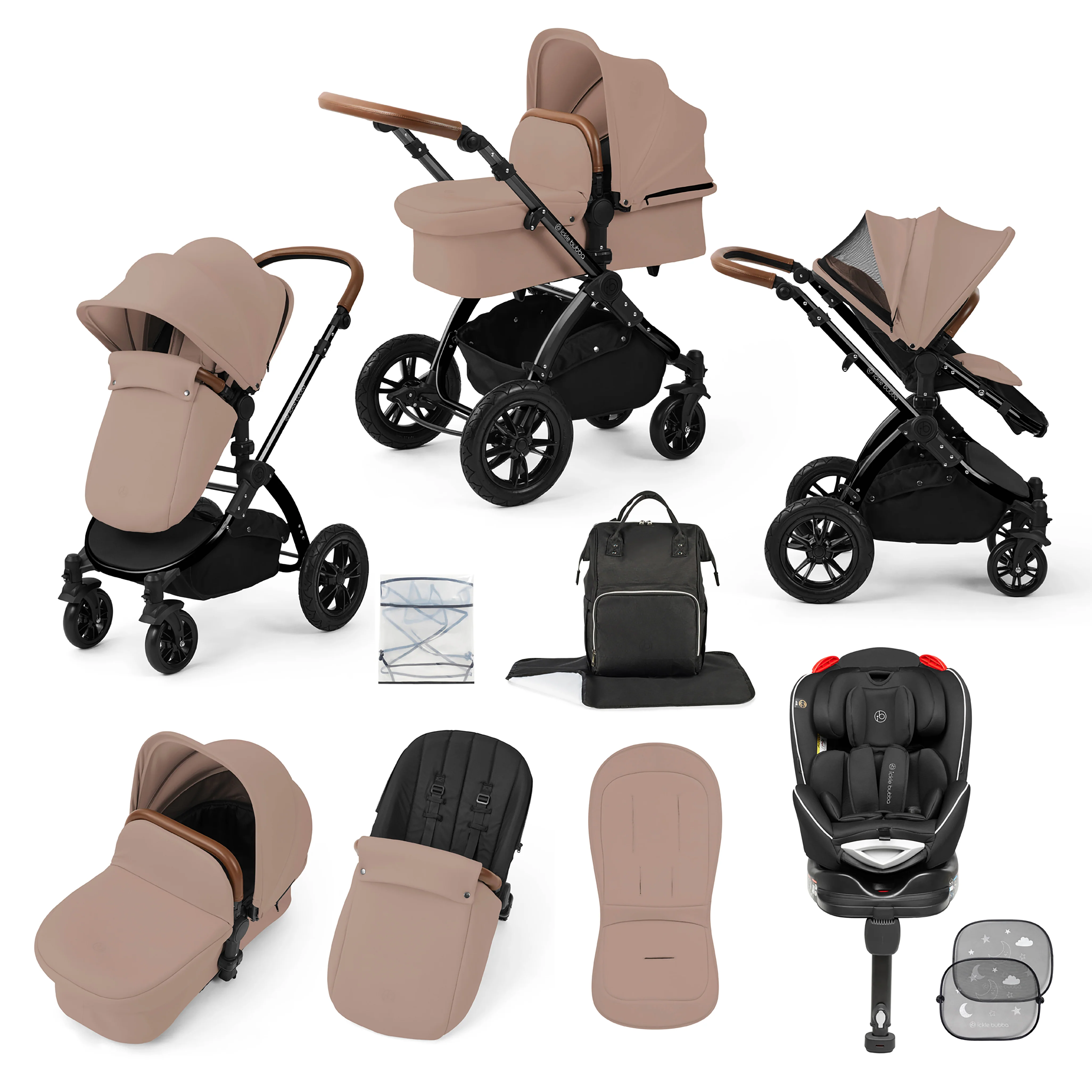 Stomp Luxe 10 Piece Travel System with (Black) Radial Car Seat - Image 9