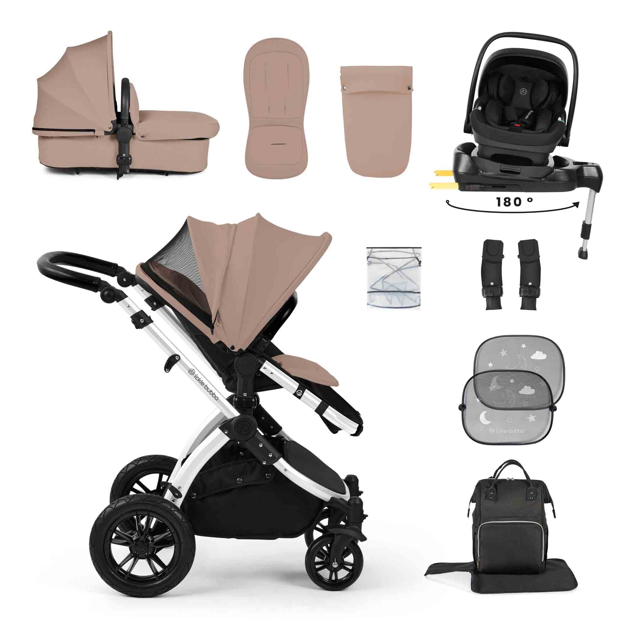 Stomp Luxe 12 Piece Travel System with i-Size Nimbus 180° Spin Car Seat & ISOFIX Base - Image 10