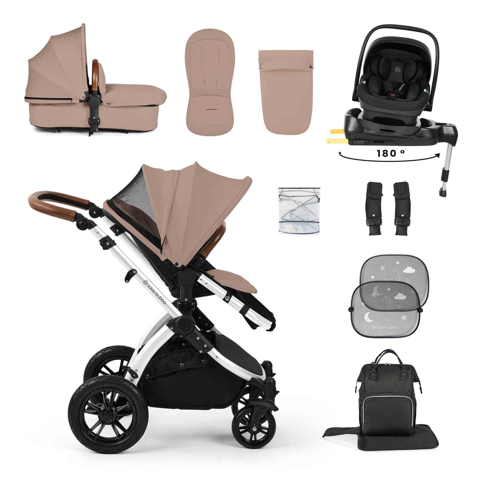 Stomp Luxe 12 Piece Travel System with i-Size Nimbus 180° Spin Car Seat & ISOFIX Base - Image 11
