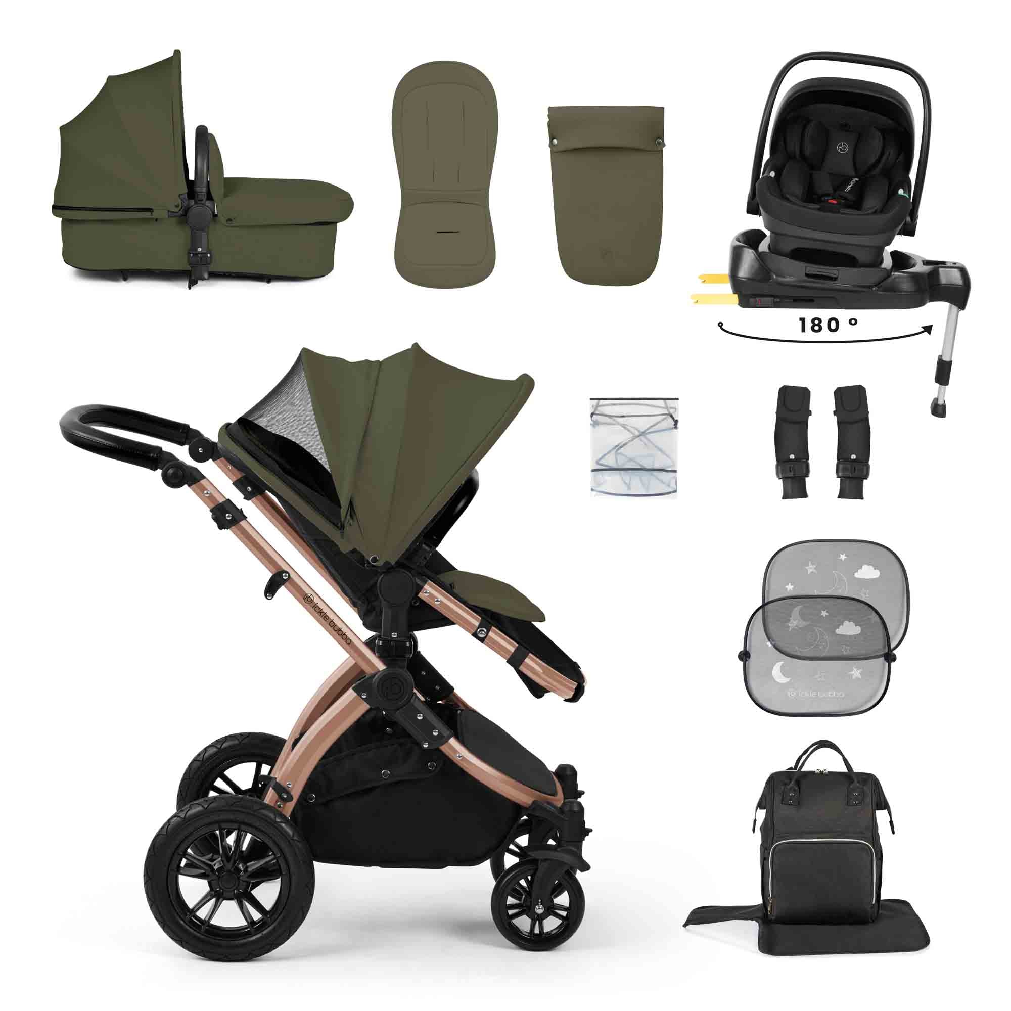 Stomp Luxe 12 Piece Travel System with i-Size Nimbus 180° Spin Car Seat & ISOFIX Base - Image 14