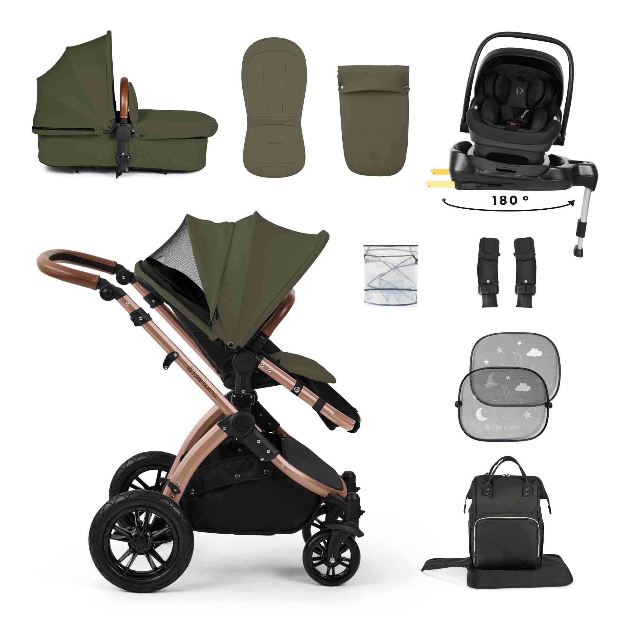 Stomp Luxe 12 Piece Travel System with i-Size Nimbus 180° Spin Car Seat & ISOFIX Base - Image 15