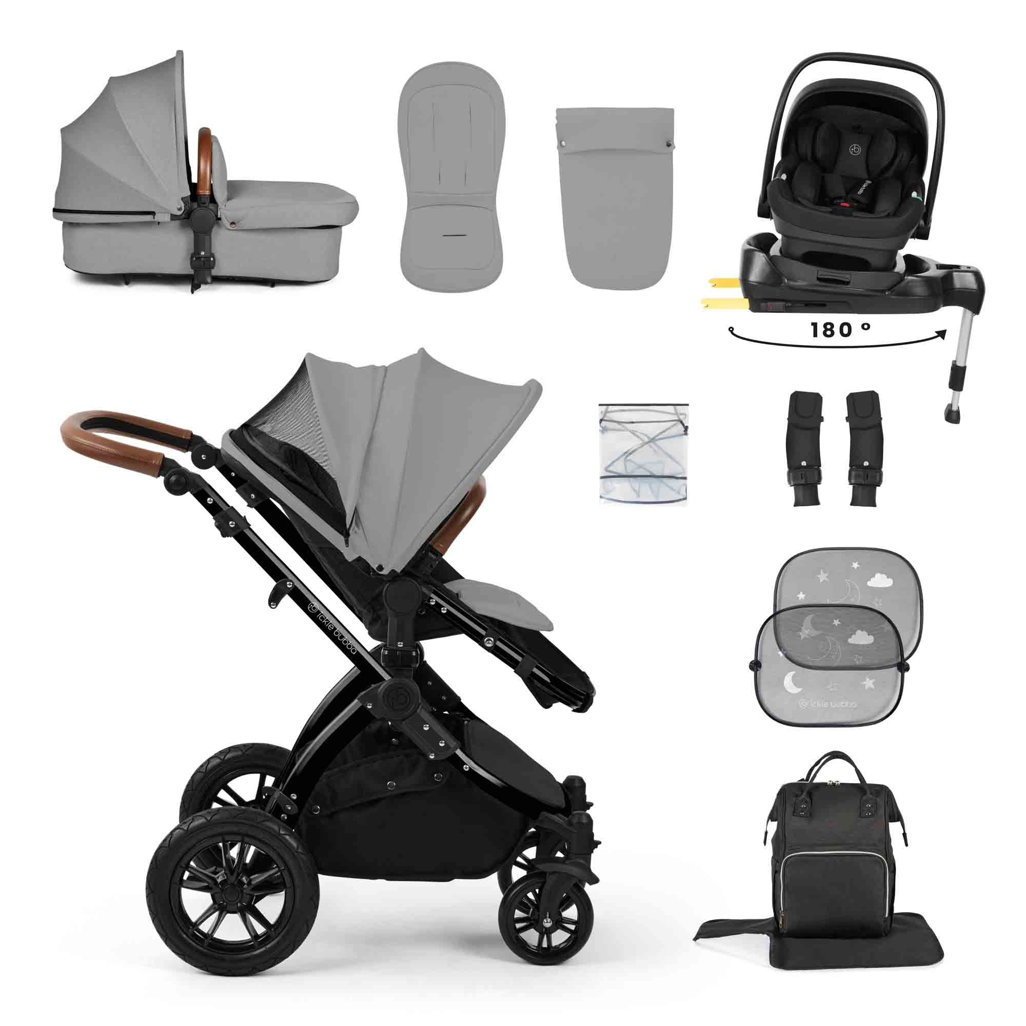Stomp Luxe 12 Piece Travel System with i-Size Nimbus 180° Spin Car Seat & ISOFIX Base - Image 17