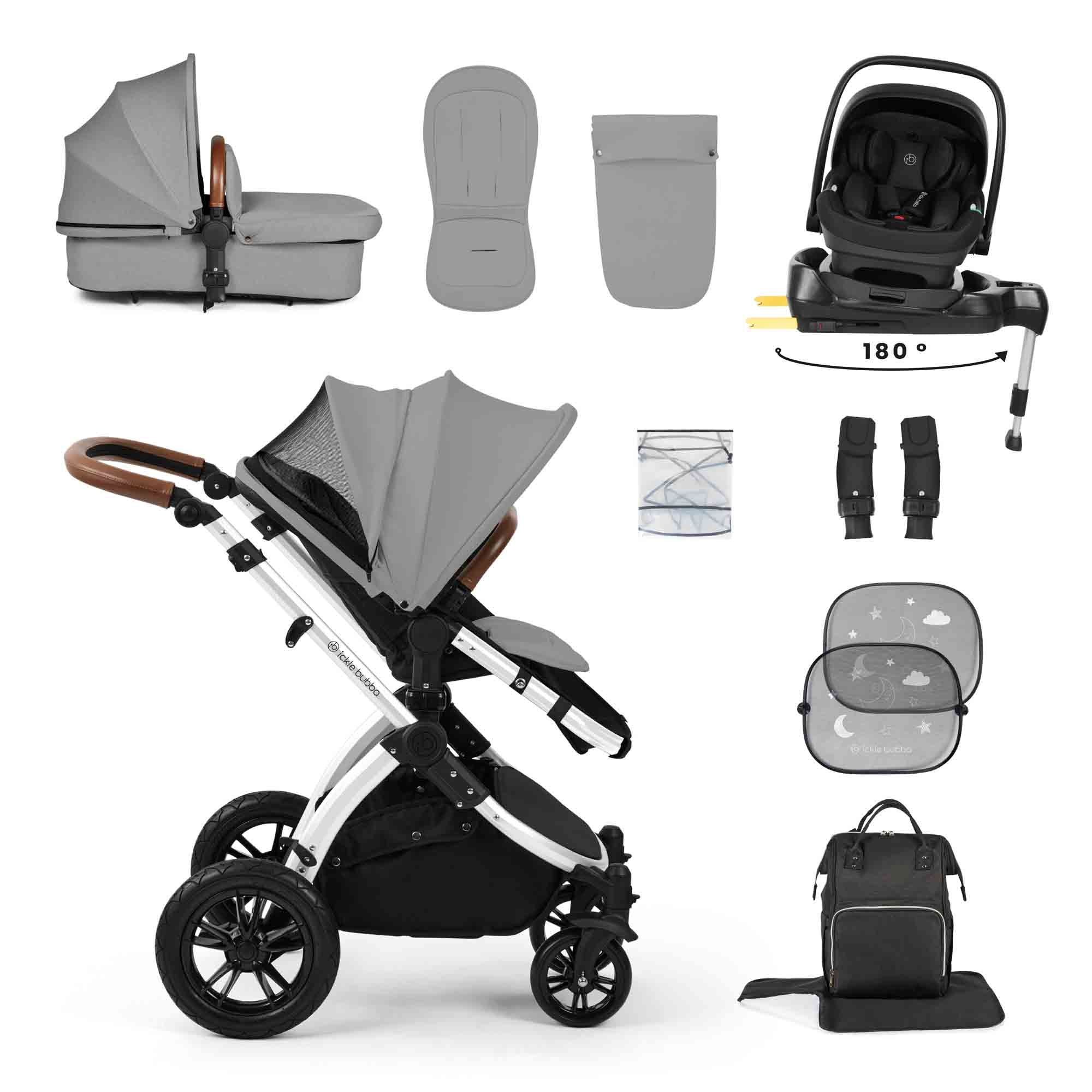 Stomp Luxe 12 Piece Travel System with i-Size Nimbus 180° Spin Car Seat & ISOFIX Base - Image 19