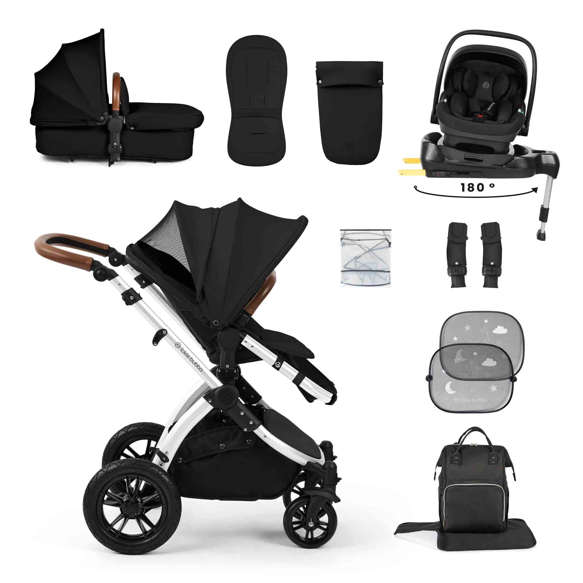 Stomp Luxe 12 Piece Travel System with i-Size Nimbus 180° Spin Car Seat & ISOFIX Base - Image 4
