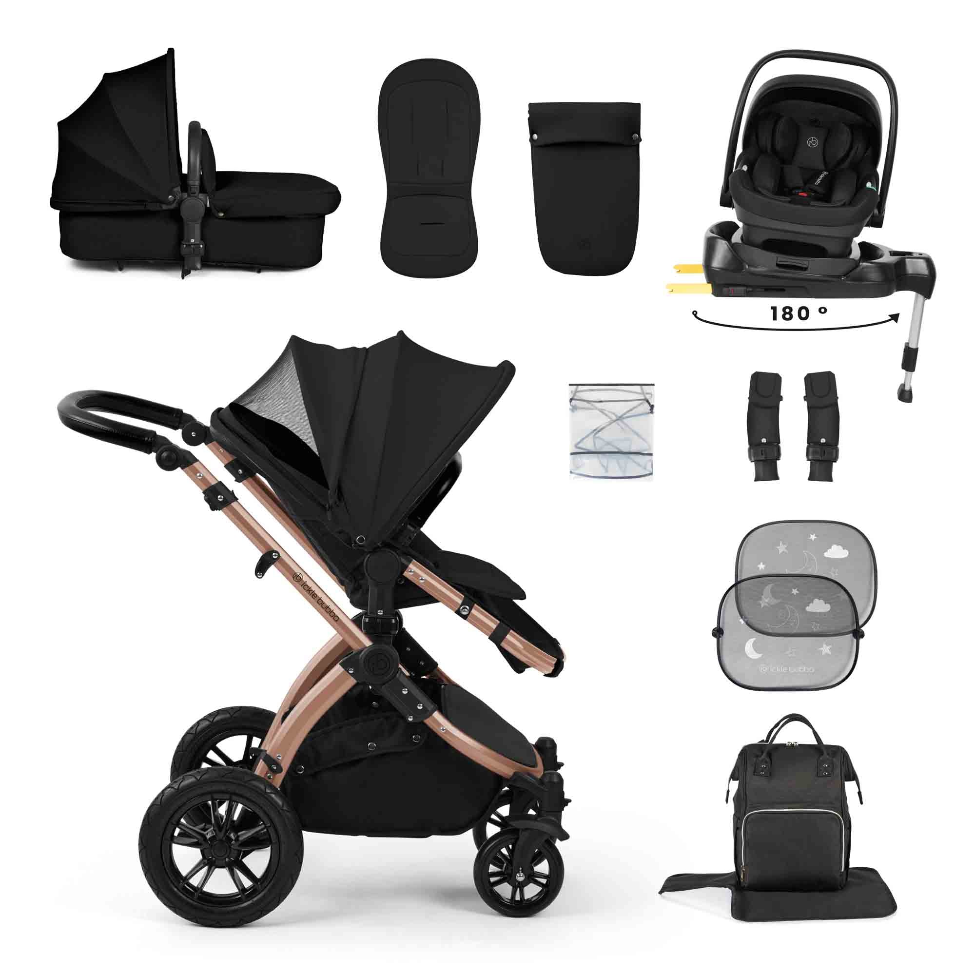 Stomp Luxe 12 Piece Travel System with i-Size Nimbus 180° Spin Car Seat & ISOFIX Base - Image 5
