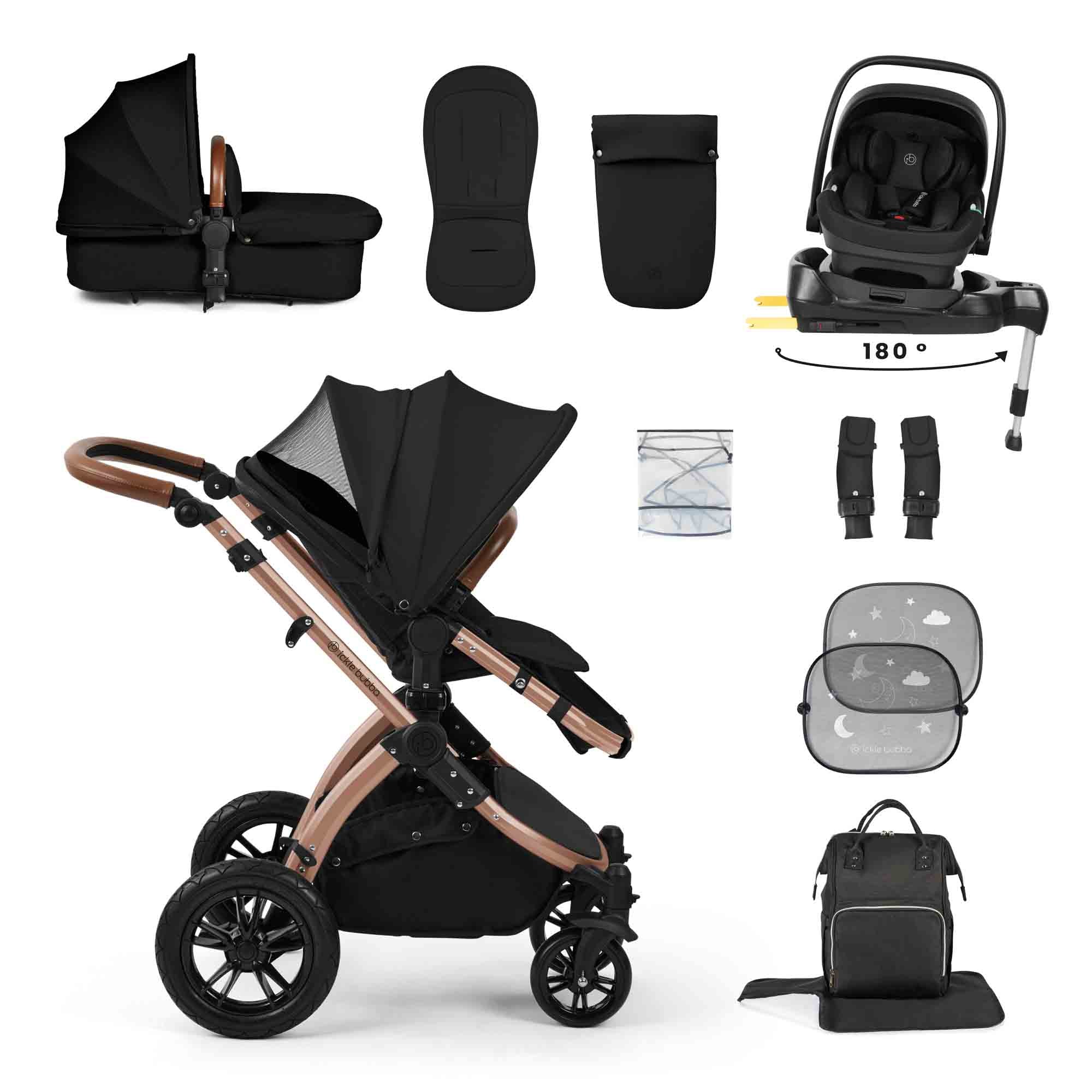 Stomp Luxe 12 Piece Travel System with i-Size Nimbus 180° Spin Car Seat & ISOFIX Base - Image 6