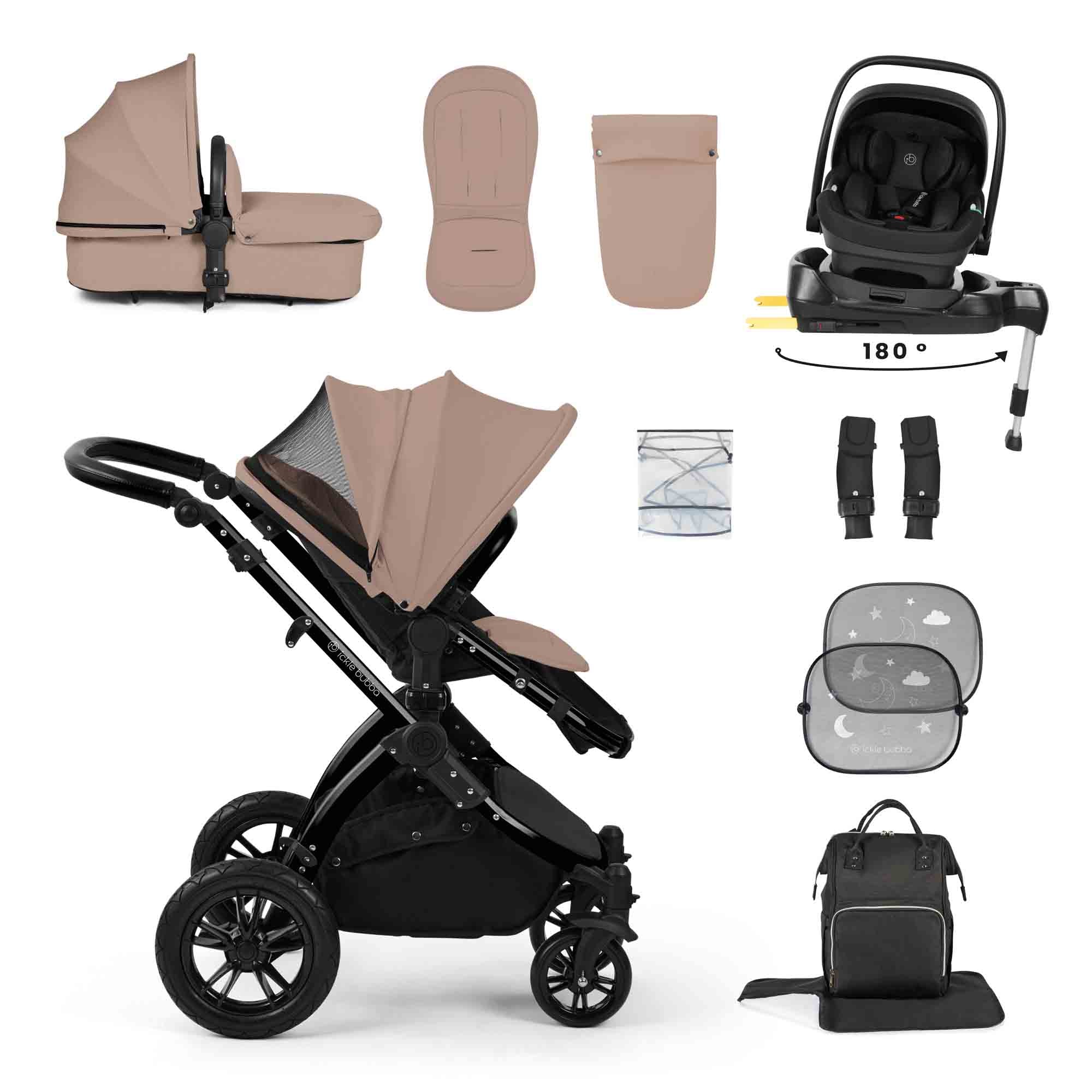 Stomp Luxe 12 Piece Travel System with i-Size Nimbus 180° Spin Car Seat & ISOFIX Base - Image 9