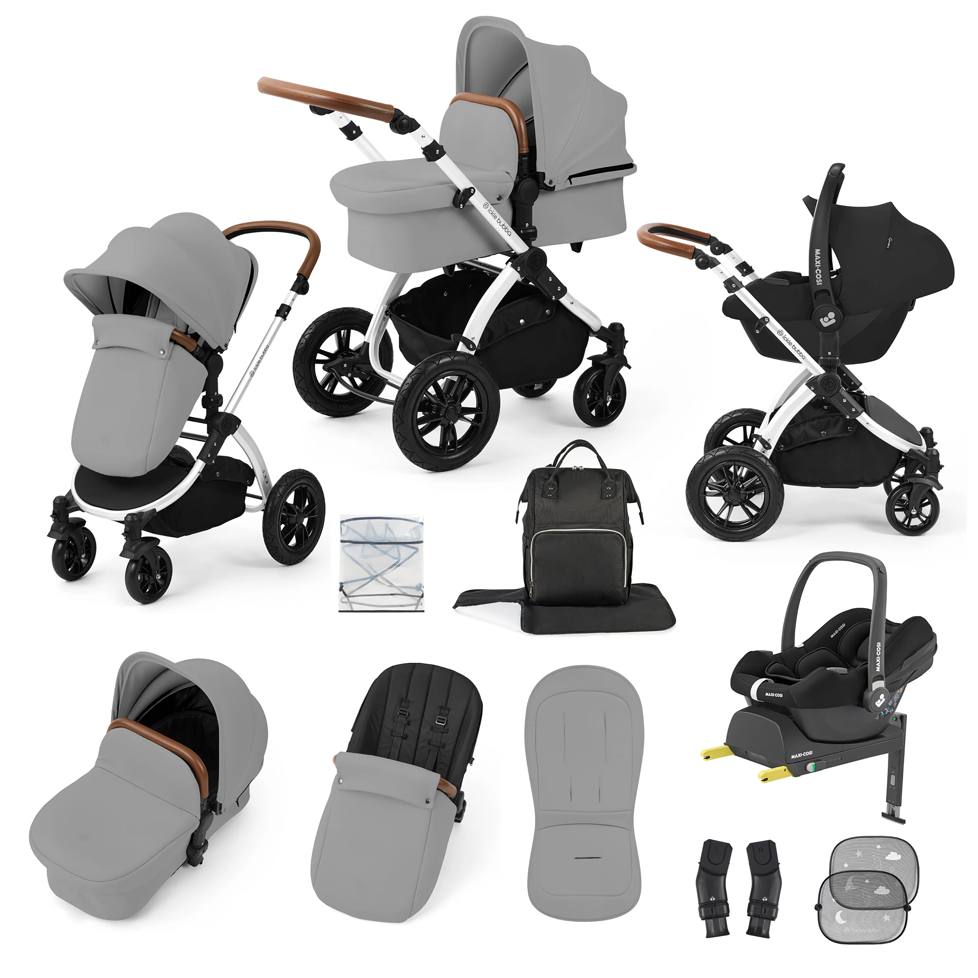 Stomp Luxe 12 Piece Travel System with Maxi-Cosi Cabriofix i-Size Car Seat & ISOFIX Base - Image 38