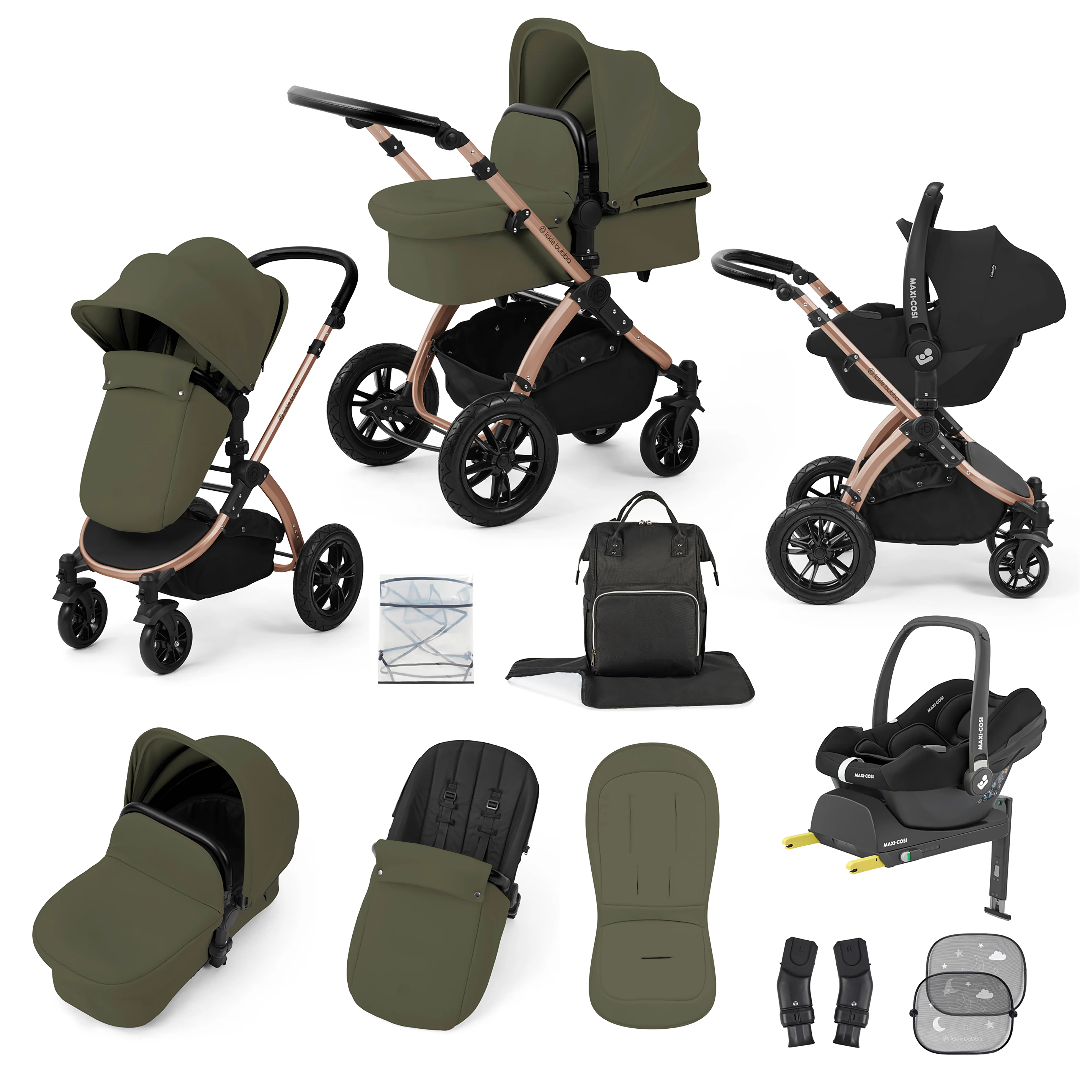 Stomp Luxe 12 Piece Travel System with Maxi-Cosi Cabriofix i-Size Car Seat & ISOFIX Base - Image 46