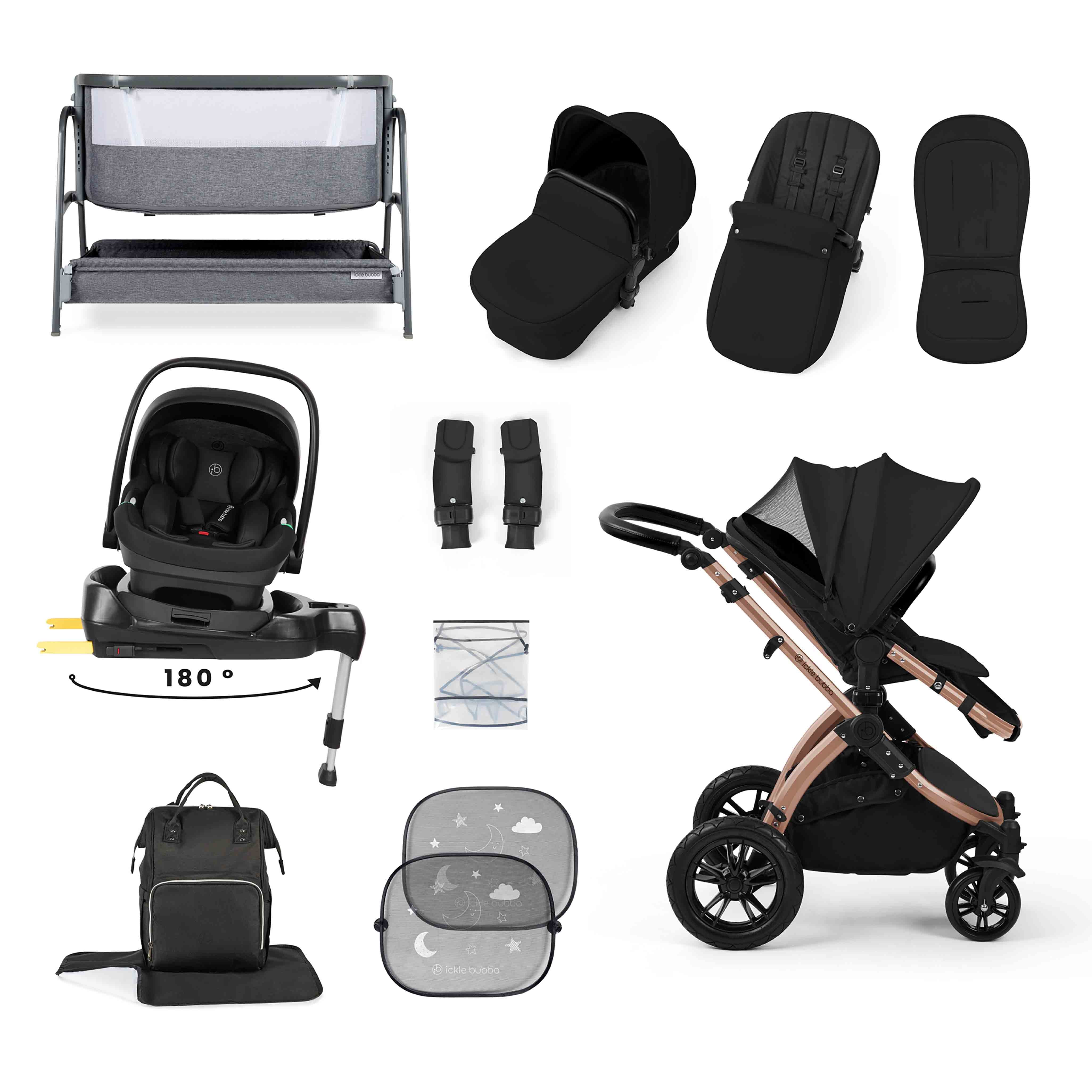 Stomp Luxe Nimbus 180° Spin I-Size Travel System & Home 14 Piece Bundle - Image 10