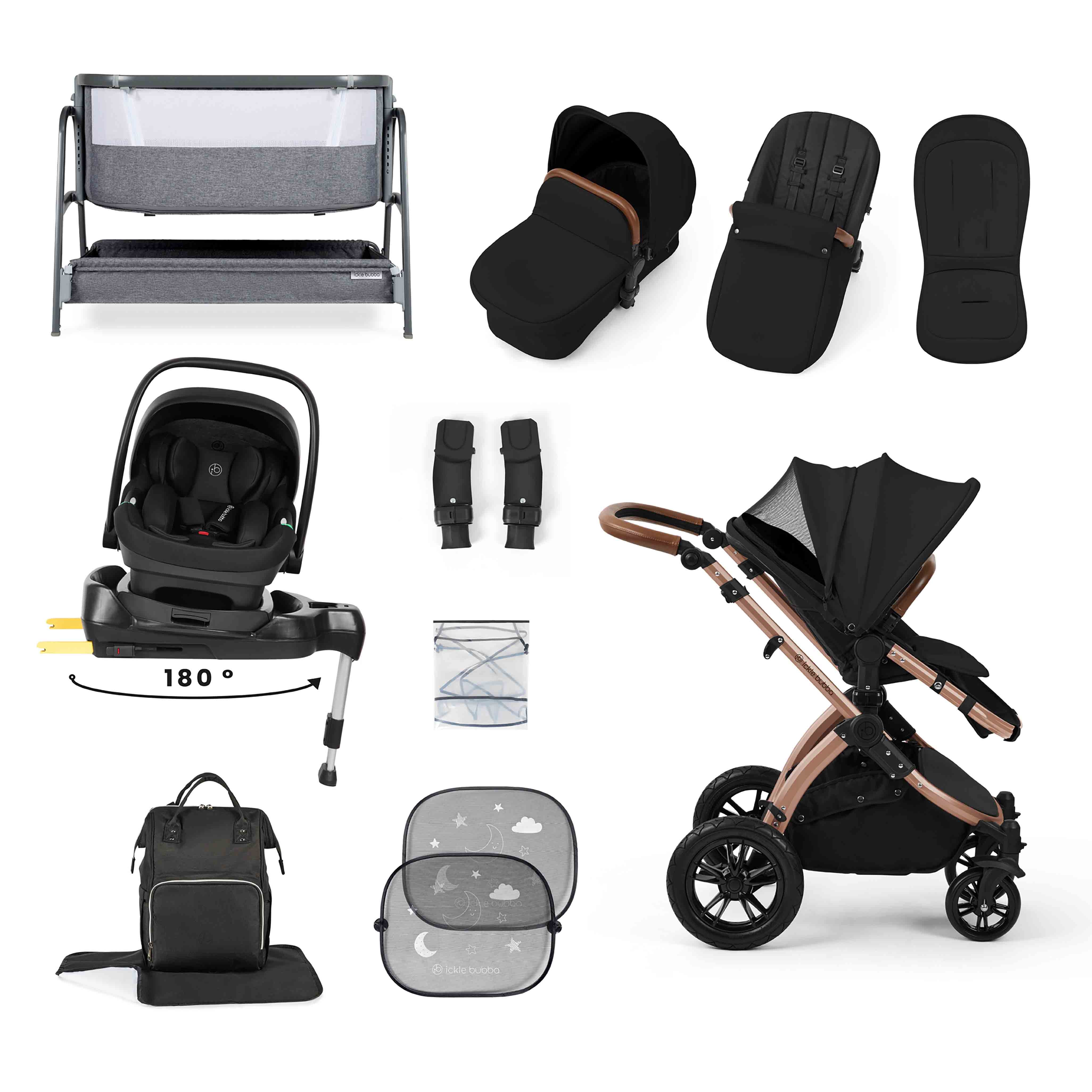 Stomp Luxe Nimbus 180° Spin I-Size Travel System & Home 14 Piece Bundle - Image 11