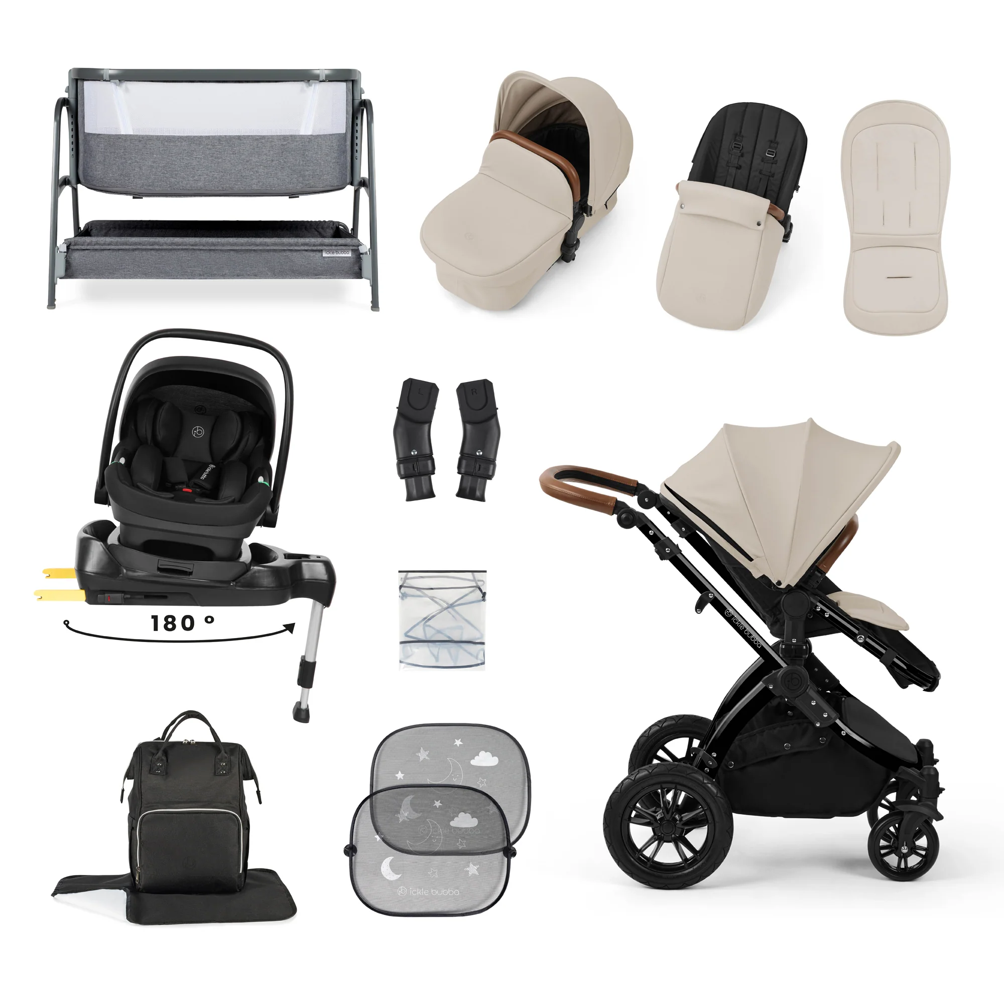 Stomp Luxe Nimbus 180° Spin I-Size Travel System & Home 14 Piece Bundle - Image 13