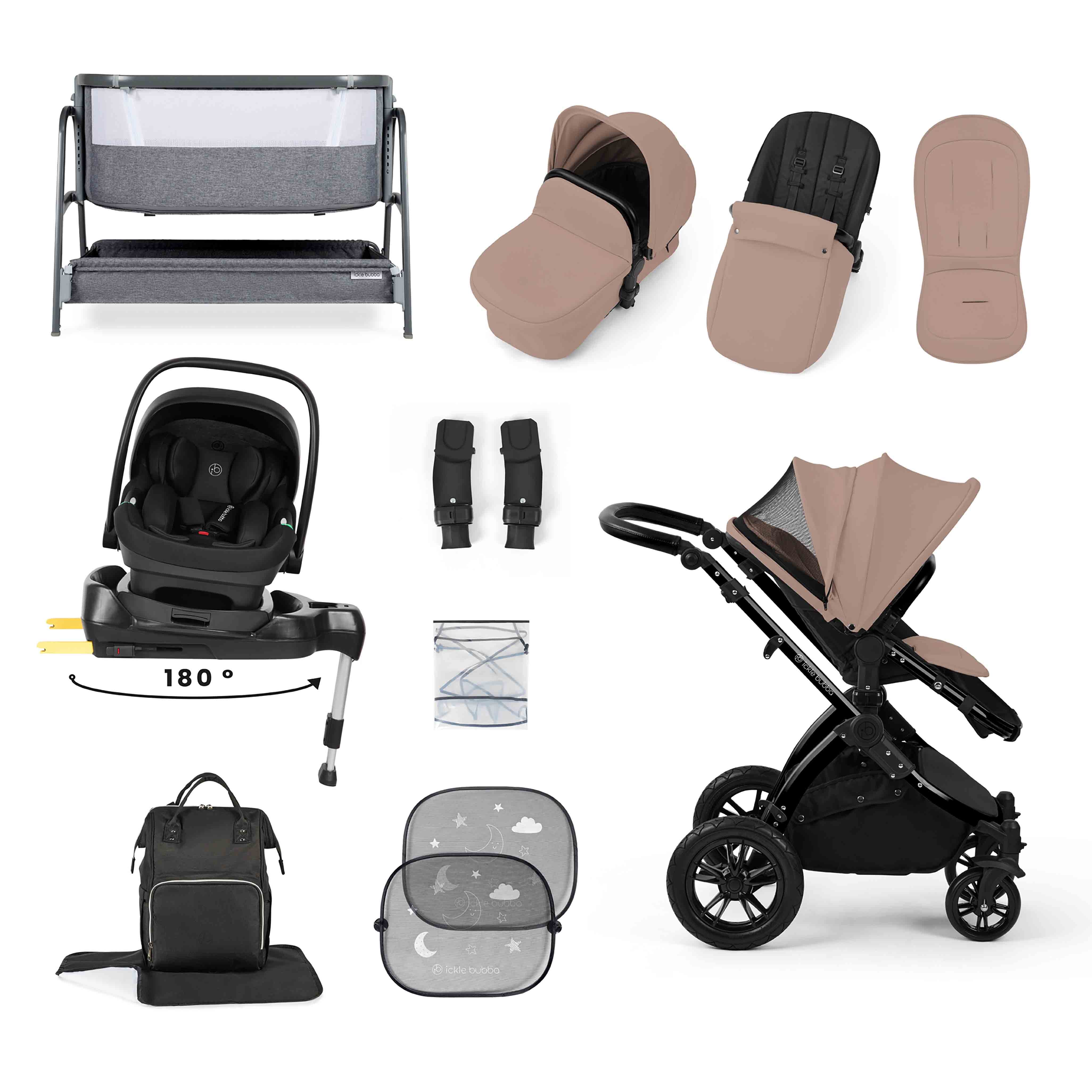 Stomp Luxe Nimbus 180° Spin I-Size Travel System & Home 14 Piece Bundle - Image 14