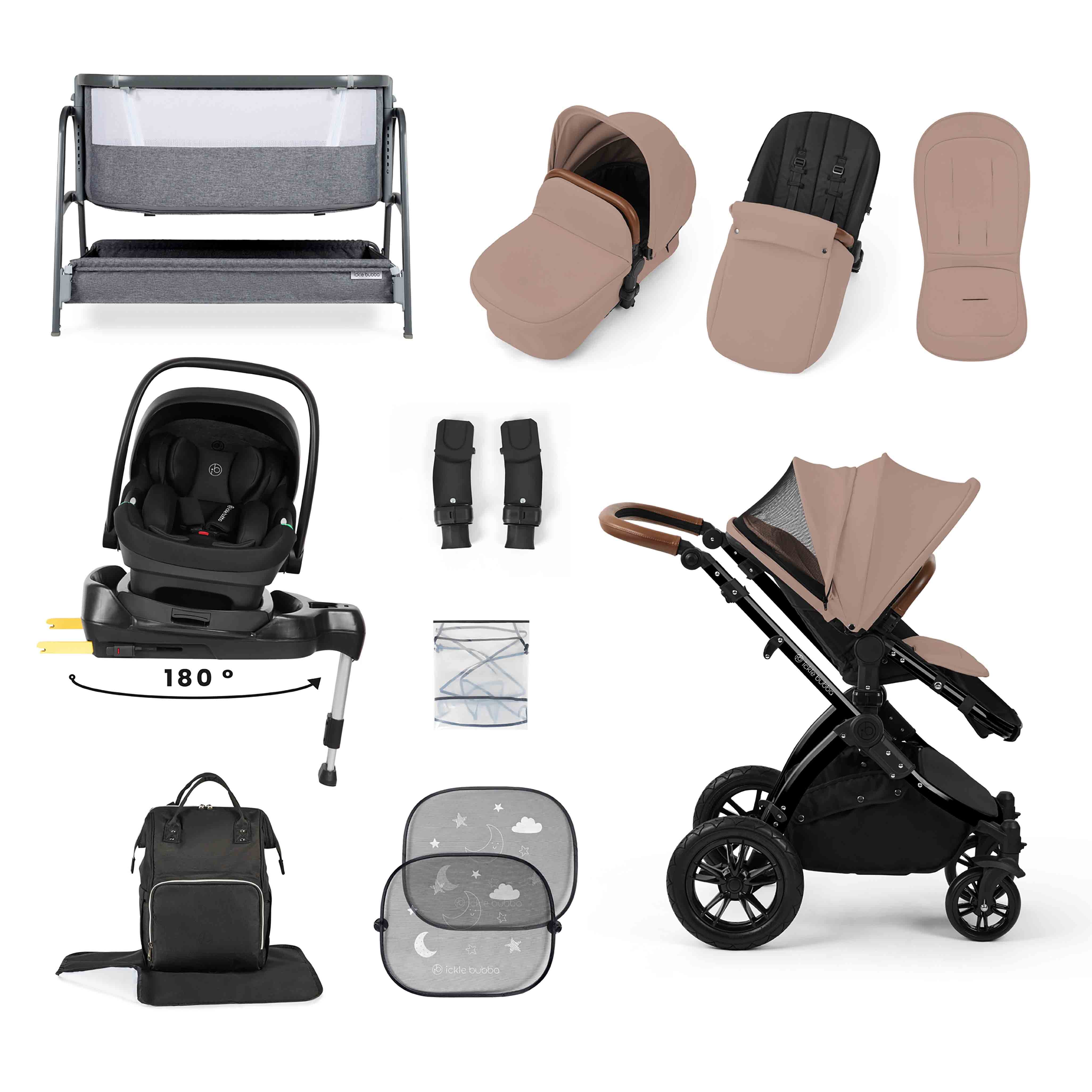 Stomp Luxe Nimbus 180° Spin I-Size Travel System & Home 14 Piece Bundle - Image 15