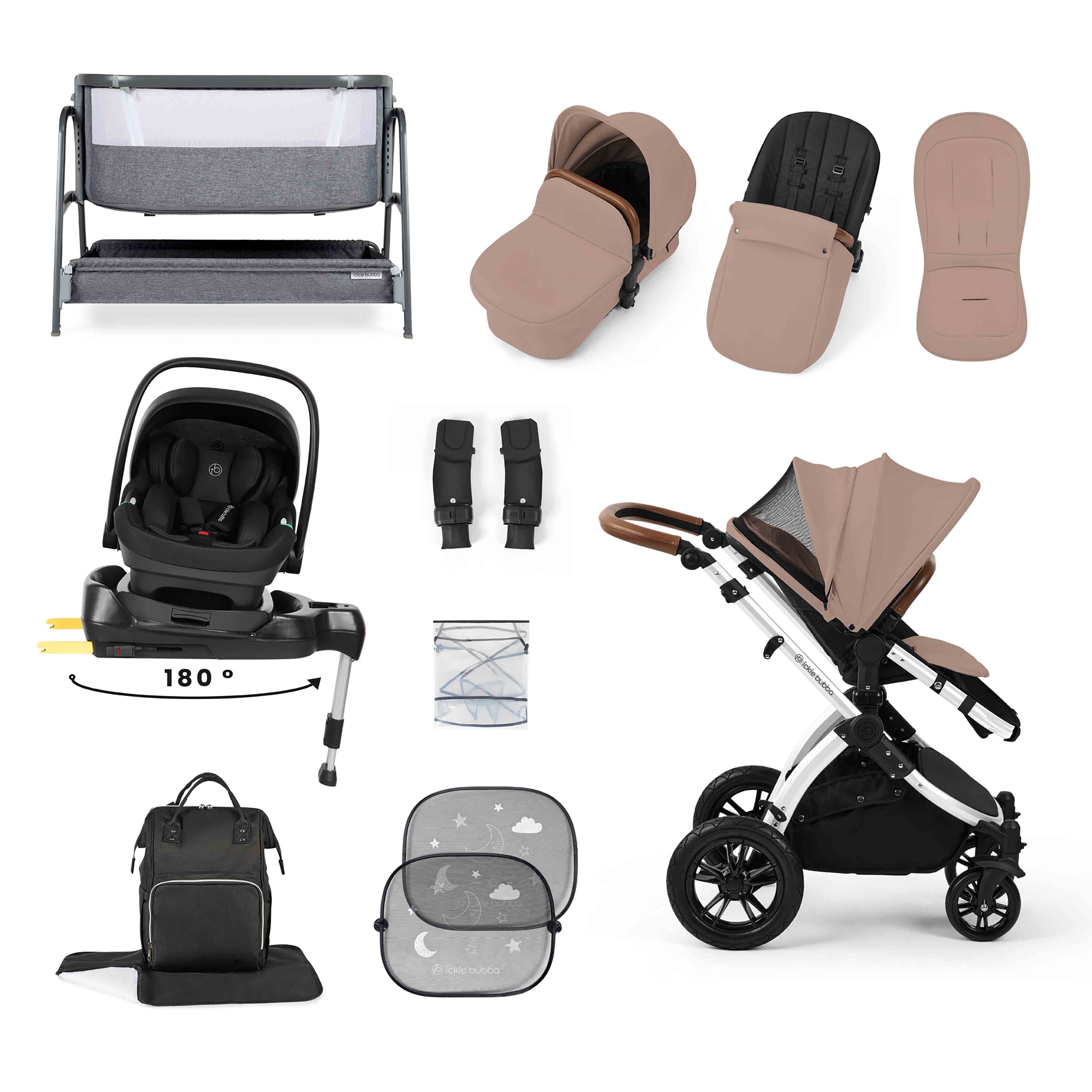 Stomp Luxe Nimbus 180° Spin I-Size Travel System & Home 14 Piece Bundle - Image 17