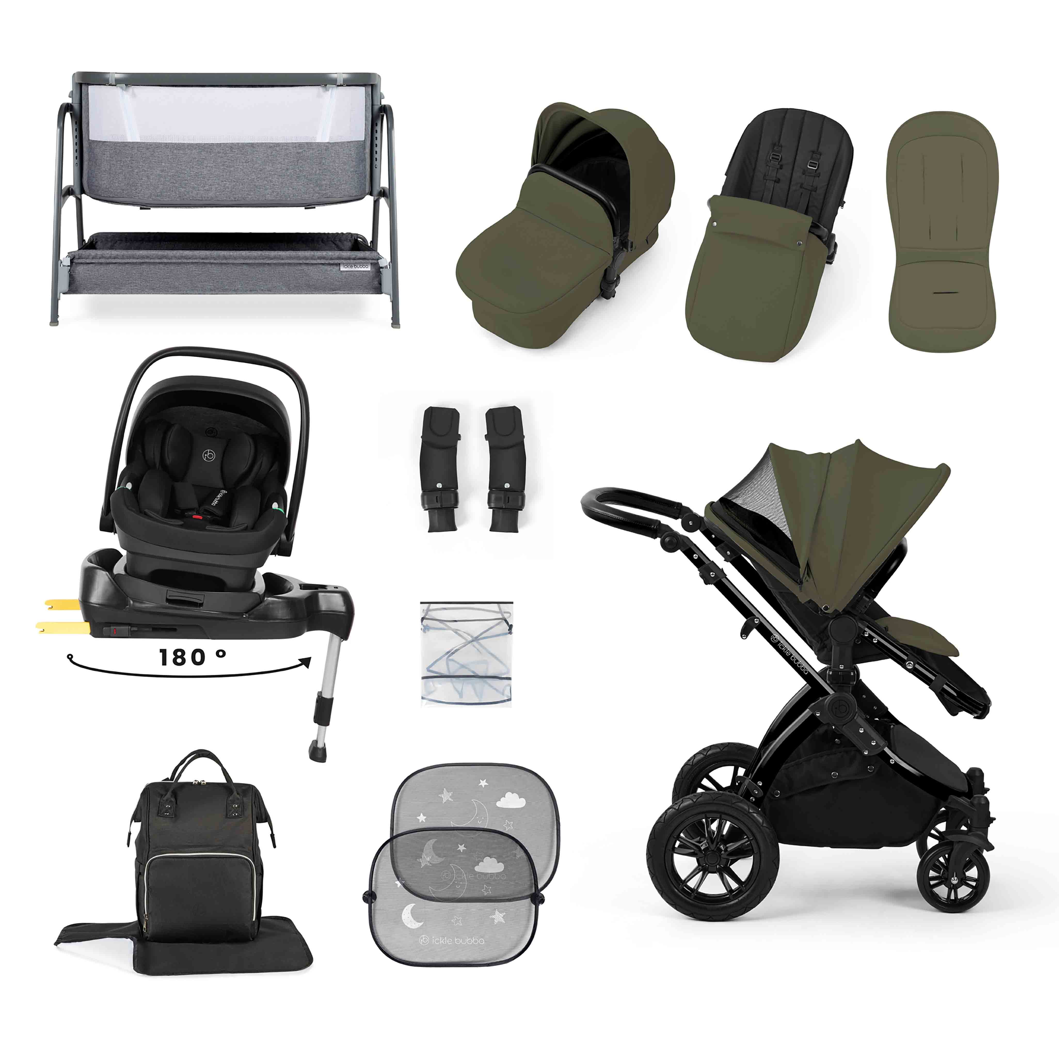 Stomp Luxe Nimbus 180° Spin I-Size Travel System & Home 14 Piece Bundle - Image 18