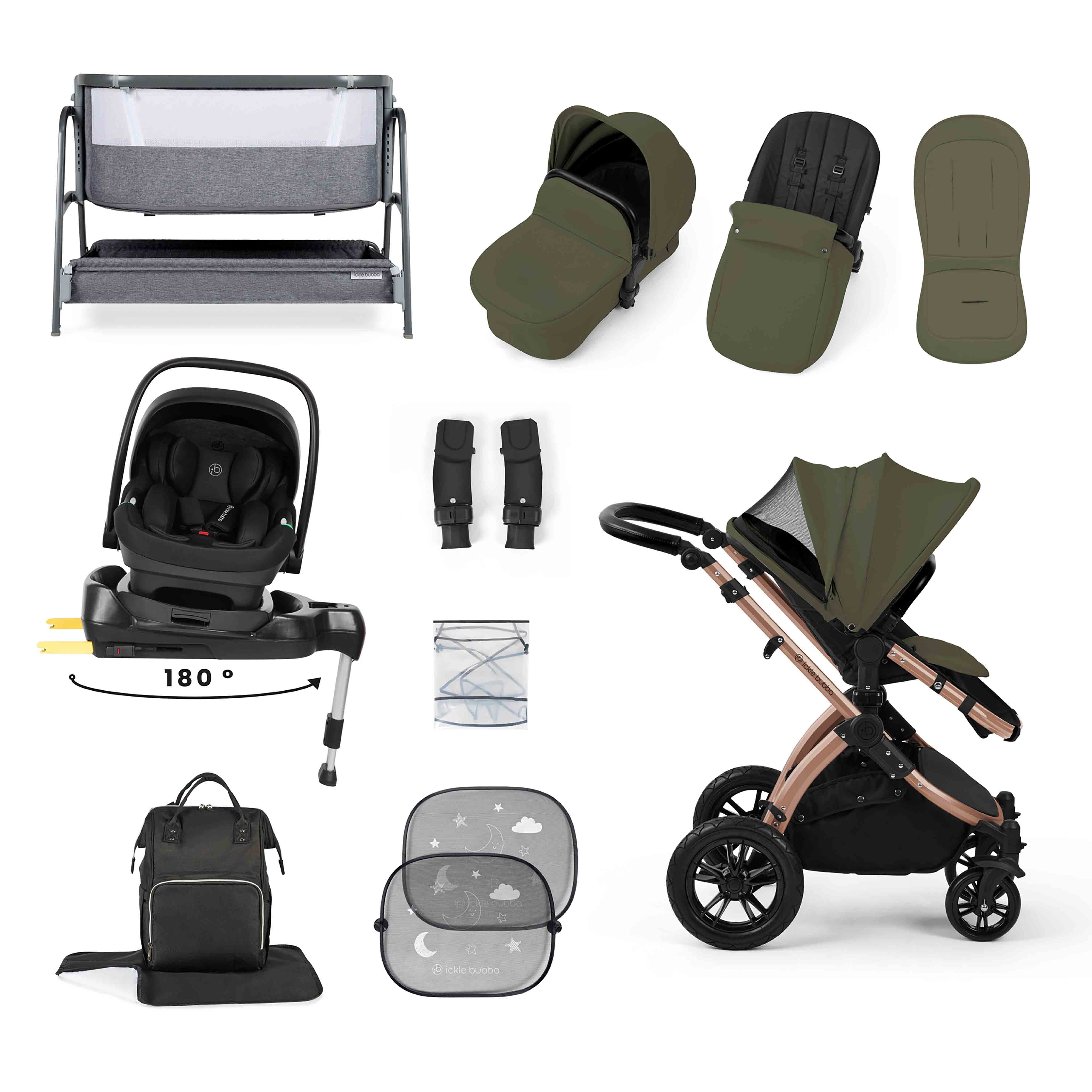 Stomp Luxe Nimbus 180° Spin I-Size Travel System & Home 14 Piece Bundle - Image 19
