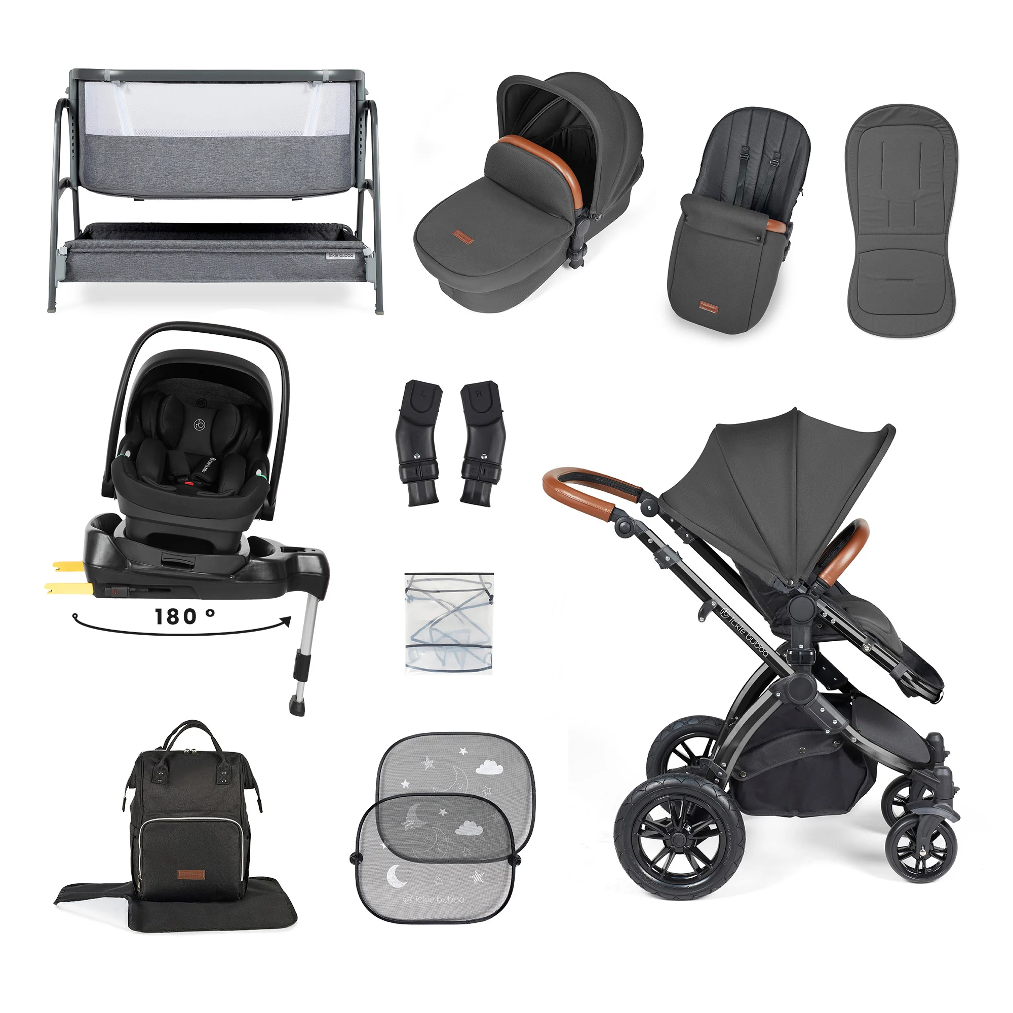Stomp Luxe Nimbus 180° Spin I-Size Travel System & Home 14 Piece Bundle - Image 3
