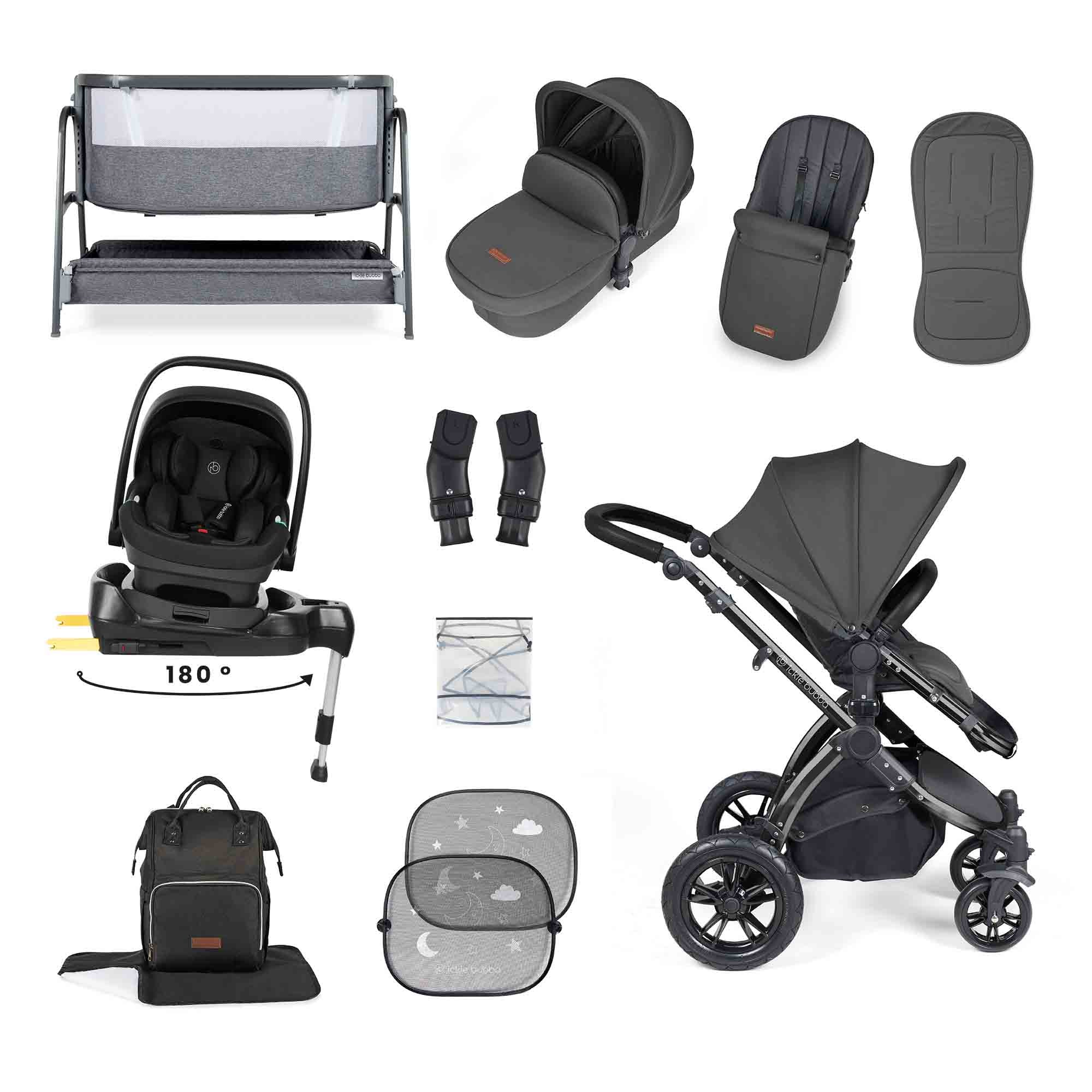 Stomp Luxe Nimbus 180° Spin I-Size Travel System & Home 14 Piece Bundle - Image 4