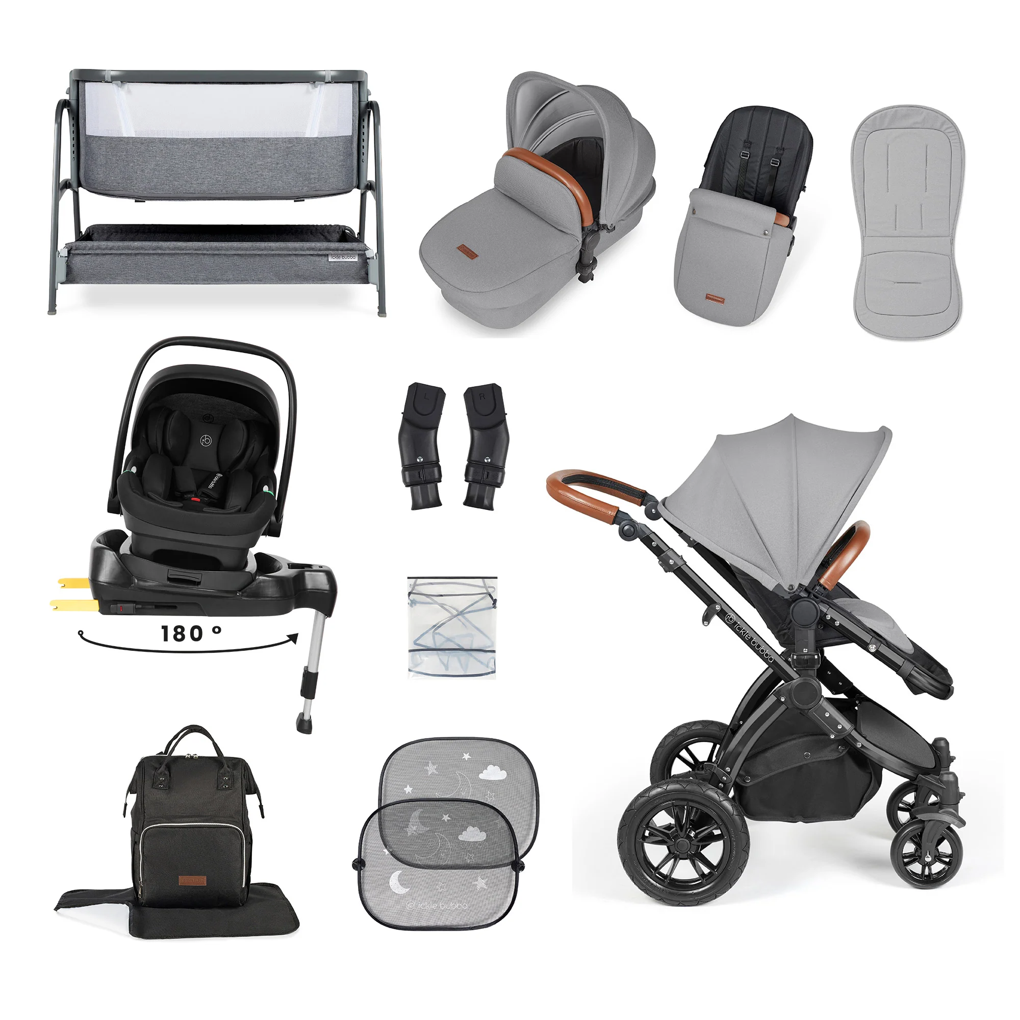 Stomp Luxe Nimbus 180° Spin I-Size Travel System & Home 14 Piece Bundle - Image 5