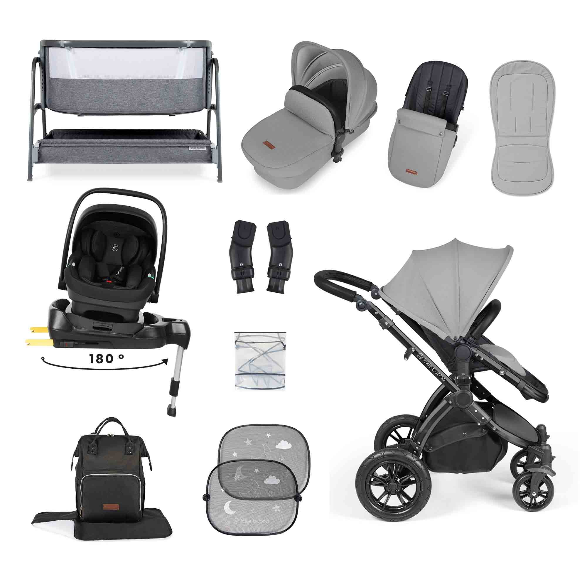 Stomp Luxe Nimbus 180° Spin I-Size Travel System & Home 14 Piece Bundle - Image 6