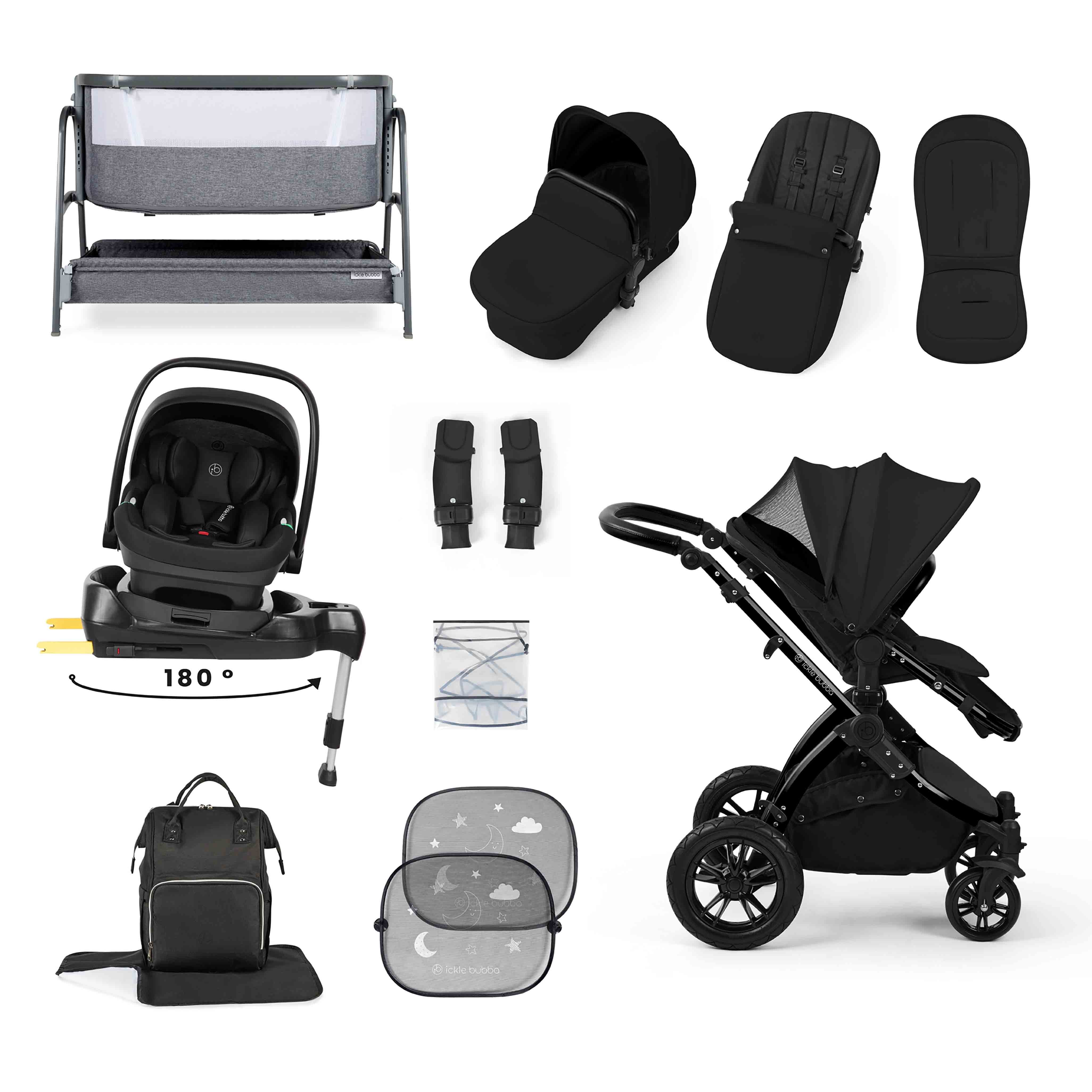 Stomp Luxe Nimbus 180° Spin I-Size Travel System & Home 14 Piece Bundle - Image 7