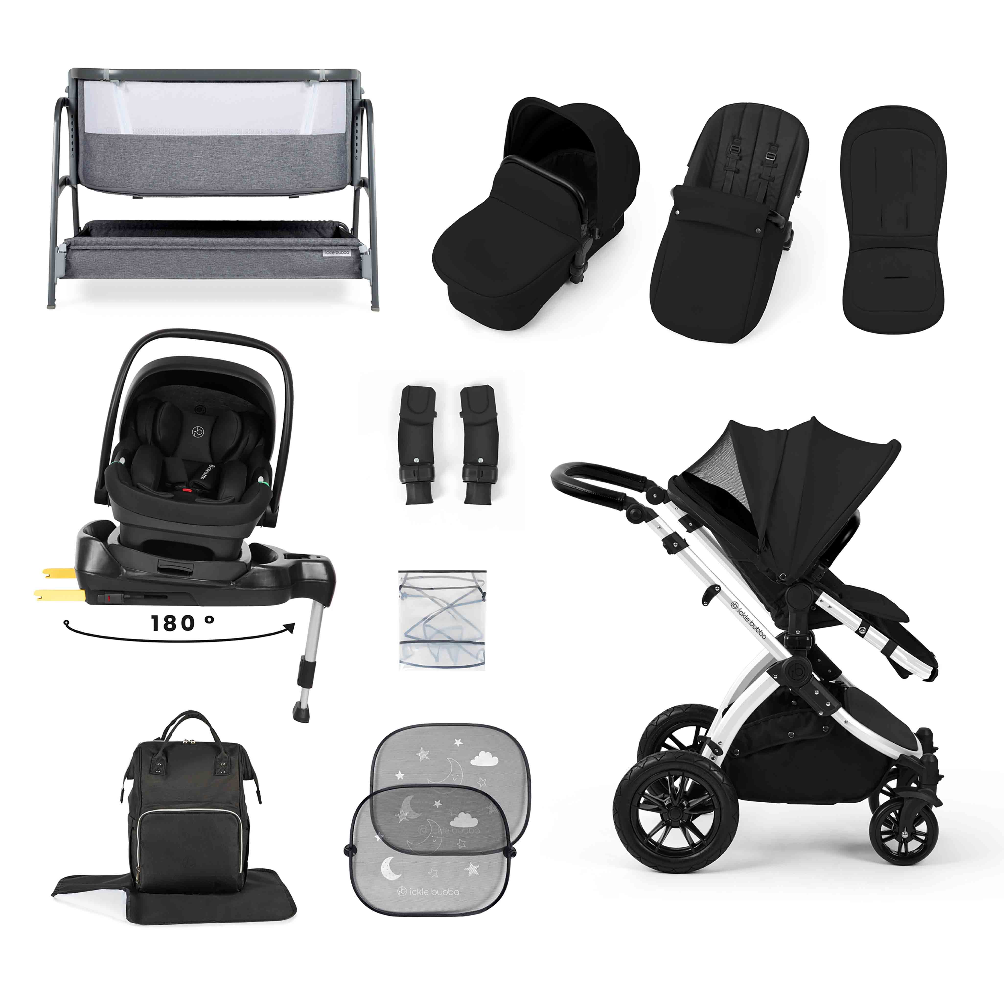Stomp Luxe Nimbus 180° Spin I-Size Travel System & Home 14 Piece Bundle - Image 8