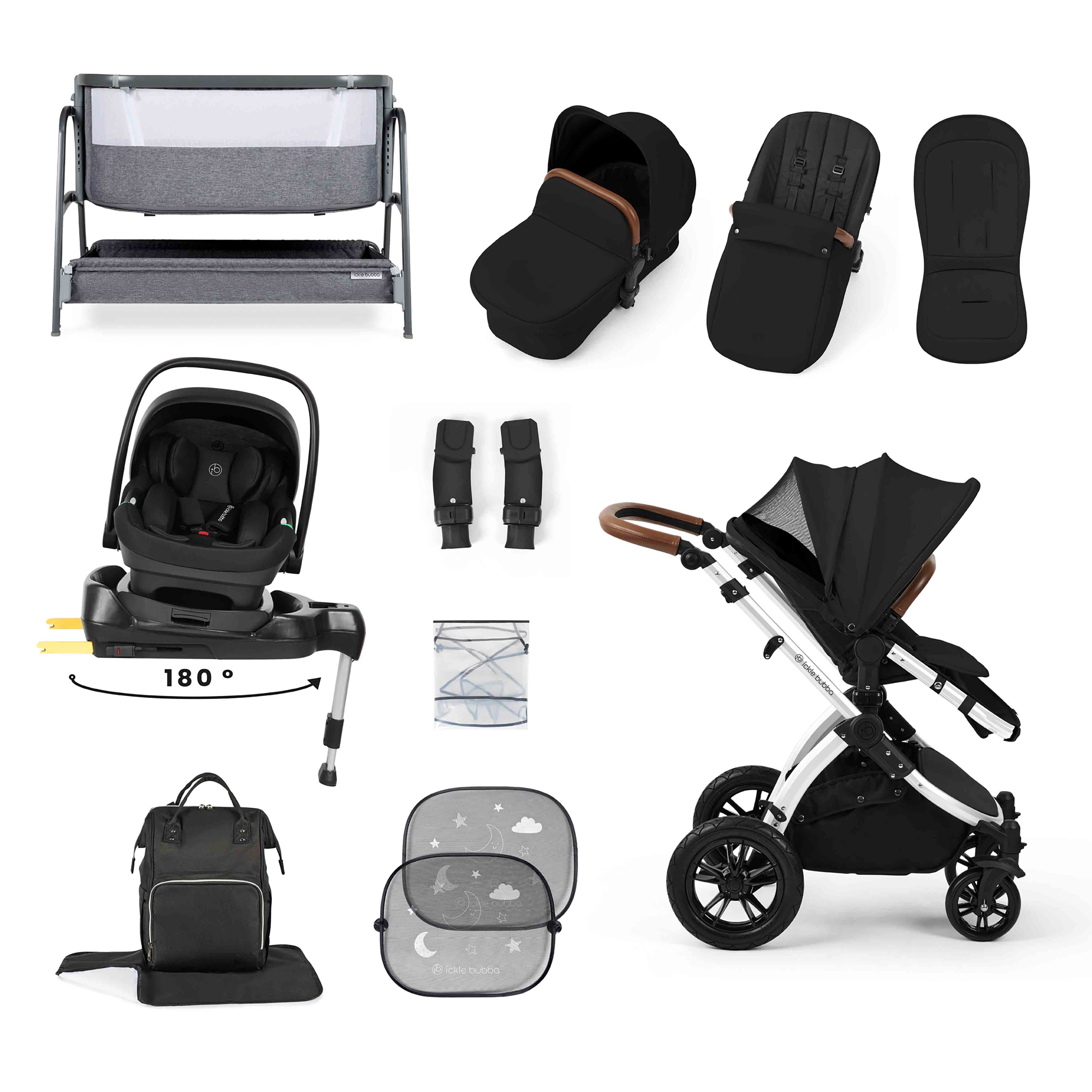 Stomp Luxe Nimbus 180° Spin I-Size Travel System & Home 14 Piece Bundle - Image 9