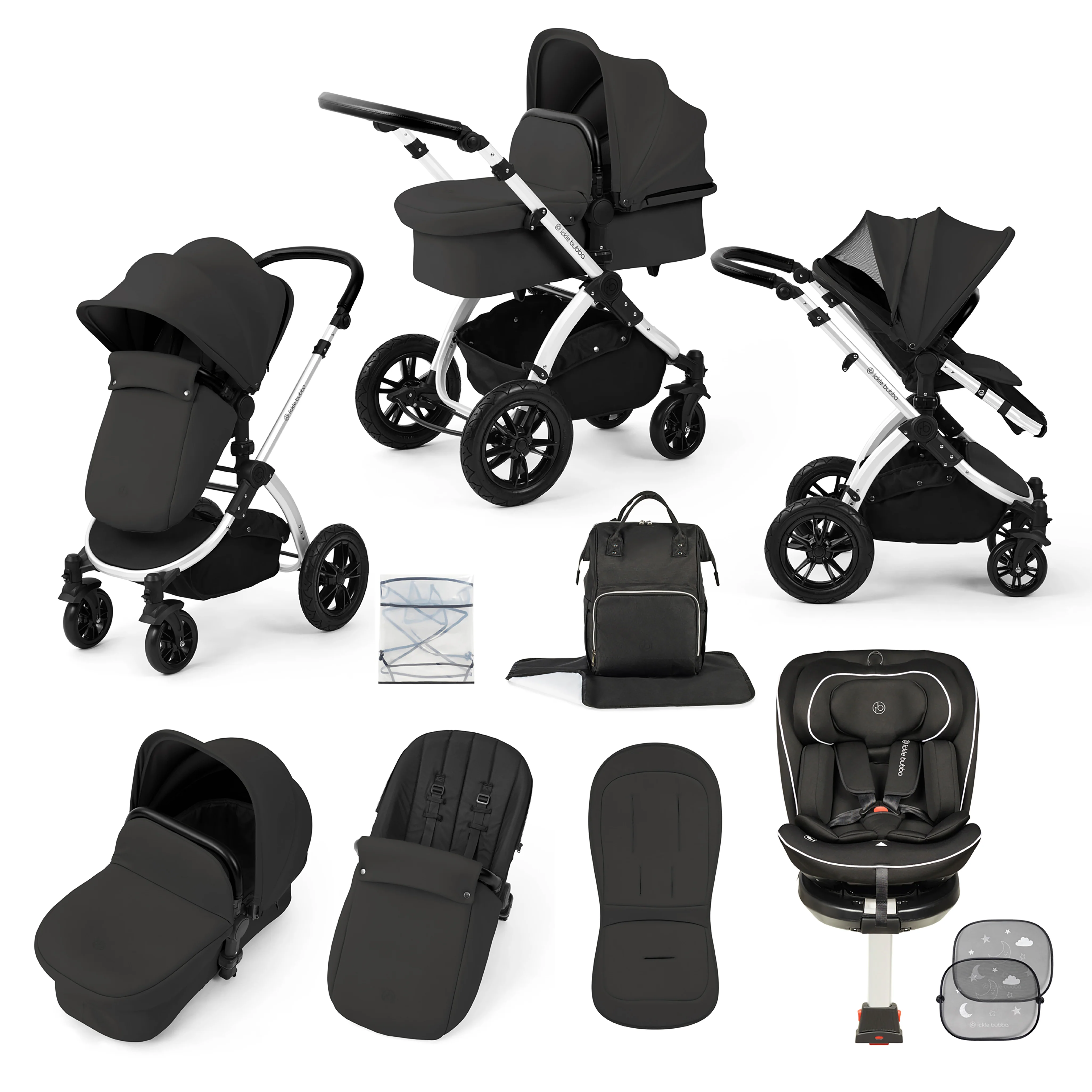 Stomp Luxe Travel Bundle with (Black) Radial i-Size Plus 360 Spin 40-150cm Isofix Car Seat - Image 10