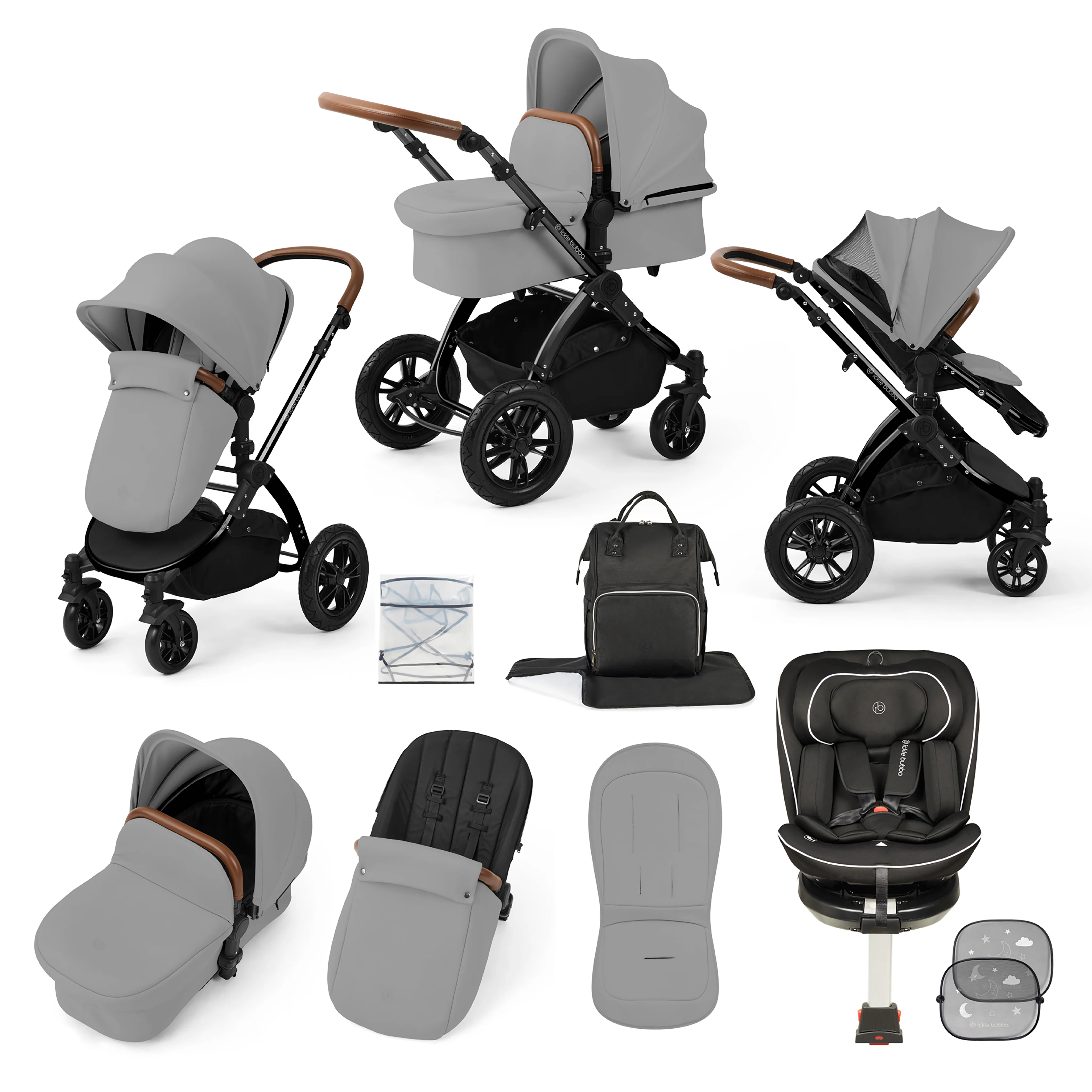 Stomp Luxe Travel Bundle with (Black) Radial i-Size Plus 360 Spin 40-150cm Isofix Car Seat - Image 11