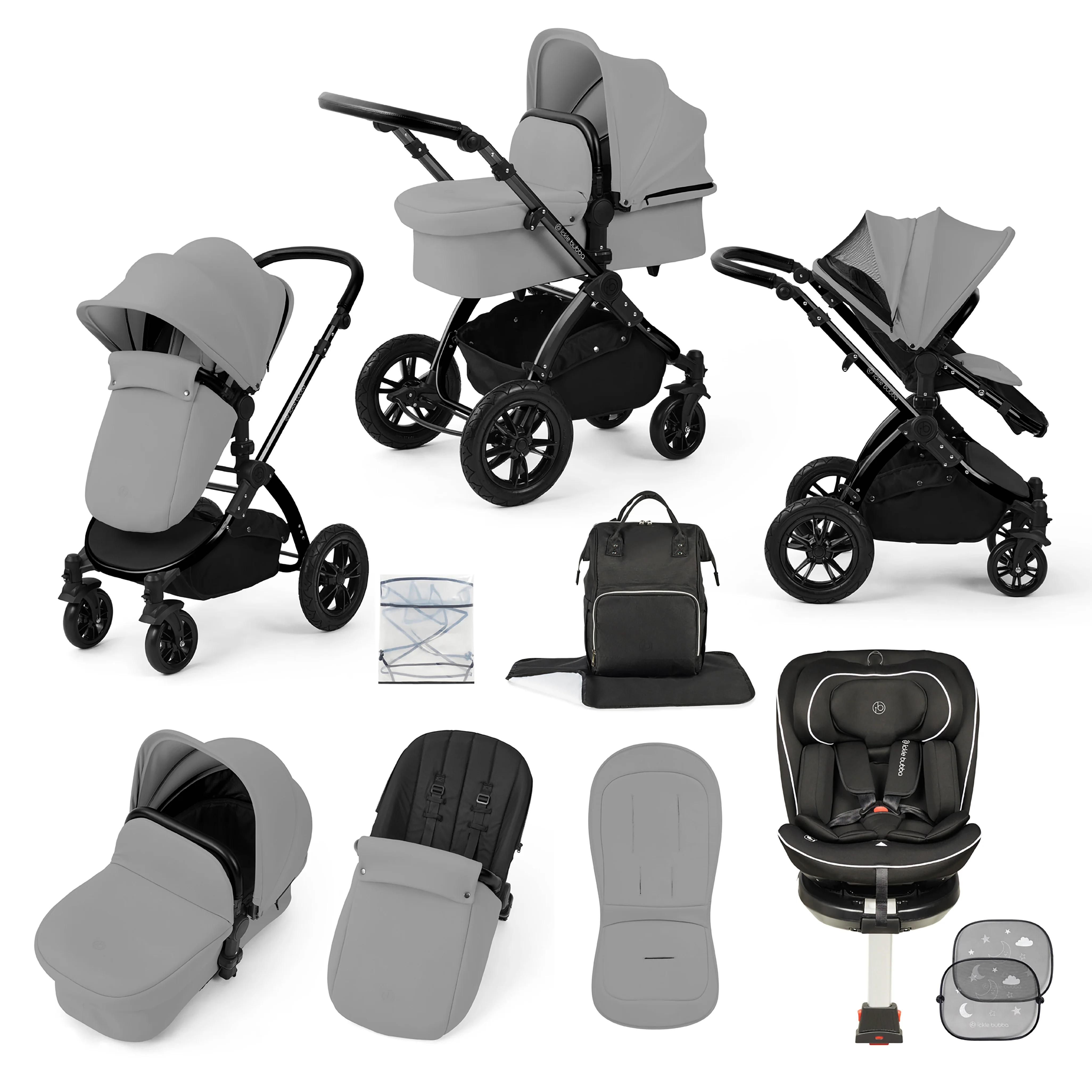 Stomp Luxe Travel Bundle with (Black) Radial i-Size Plus 360 Spin 40-150cm Isofix Car Seat - Image 12