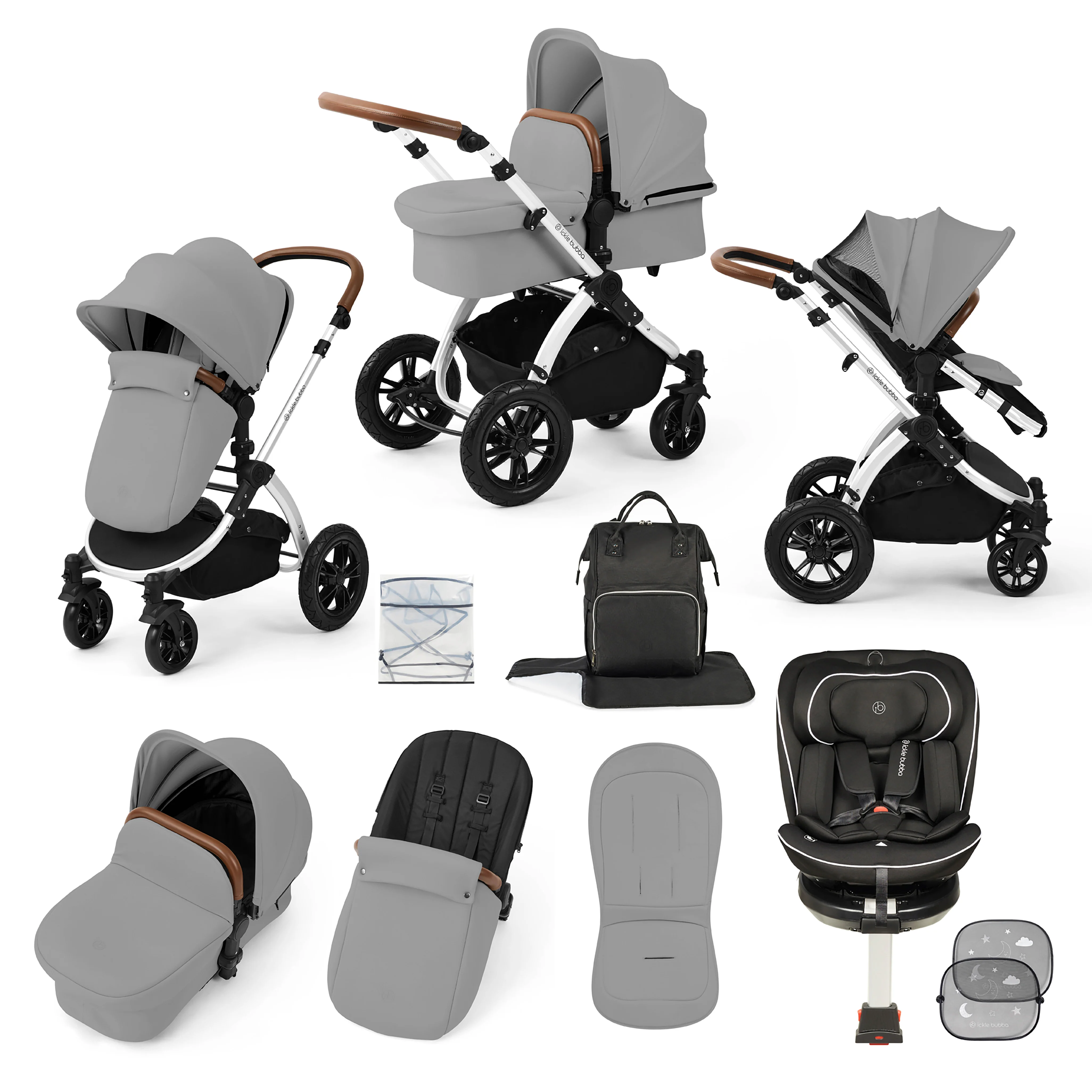 Stomp Luxe Travel Bundle with (Black) Radial i-Size Plus 360 Spin 40-150cm Isofix Car Seat - Image 13