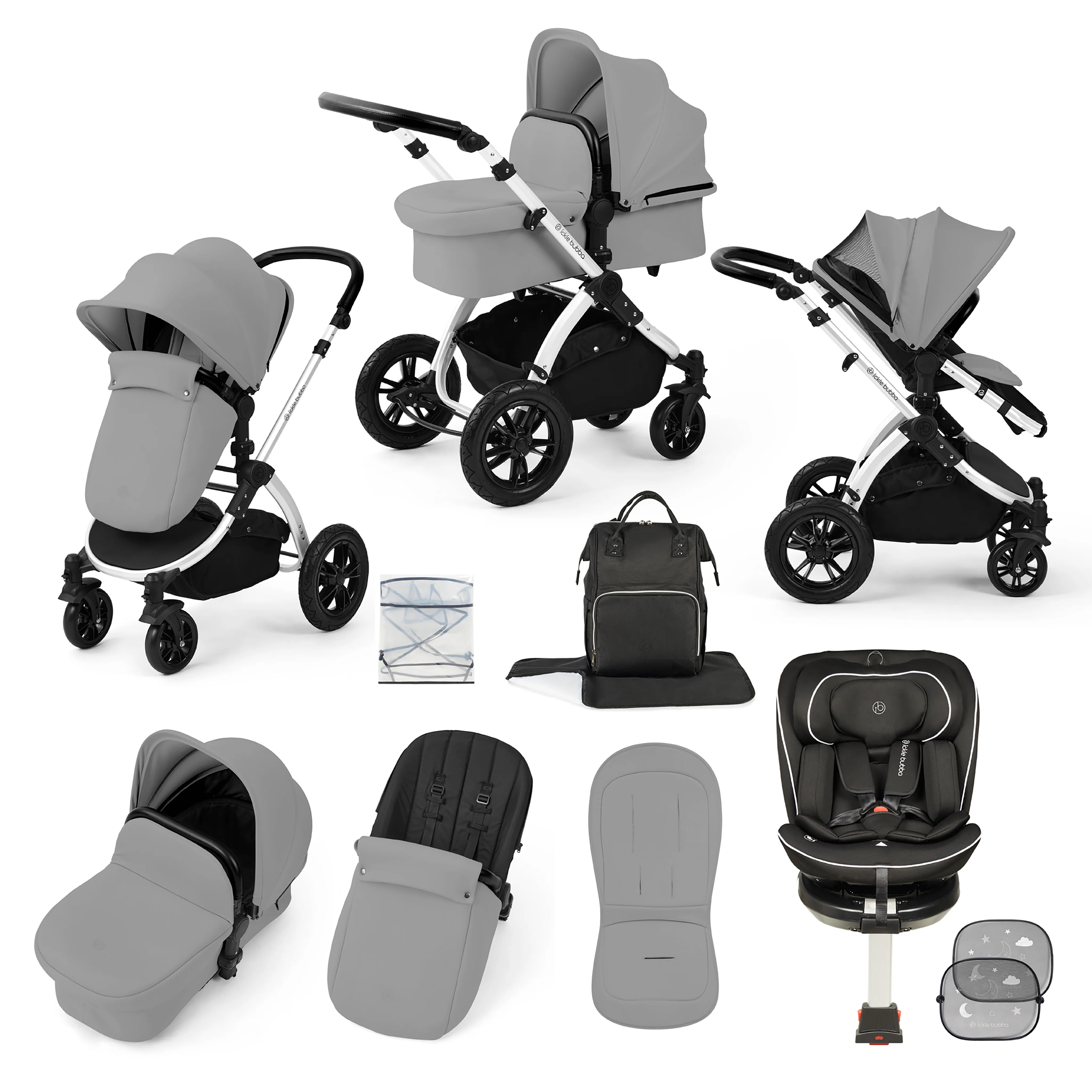 Stomp Luxe Travel Bundle with (Black) Radial i-Size Plus 360 Spin 40-150cm Isofix Car Seat - Image 14