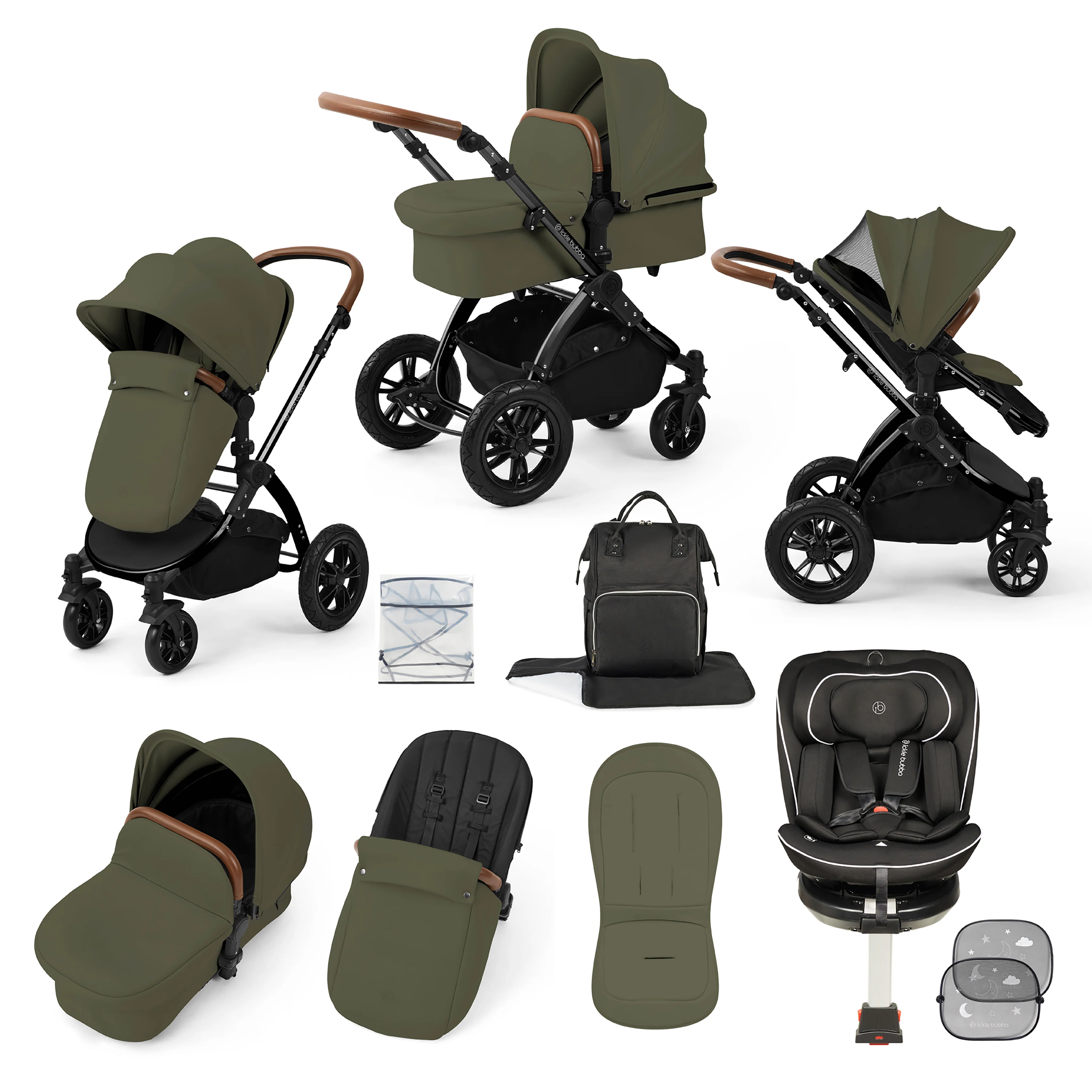 Stomp Luxe Travel Bundle with (Black) Radial i-Size Plus 360 Spin 40-150cm Isofix Car Seat - Image 15