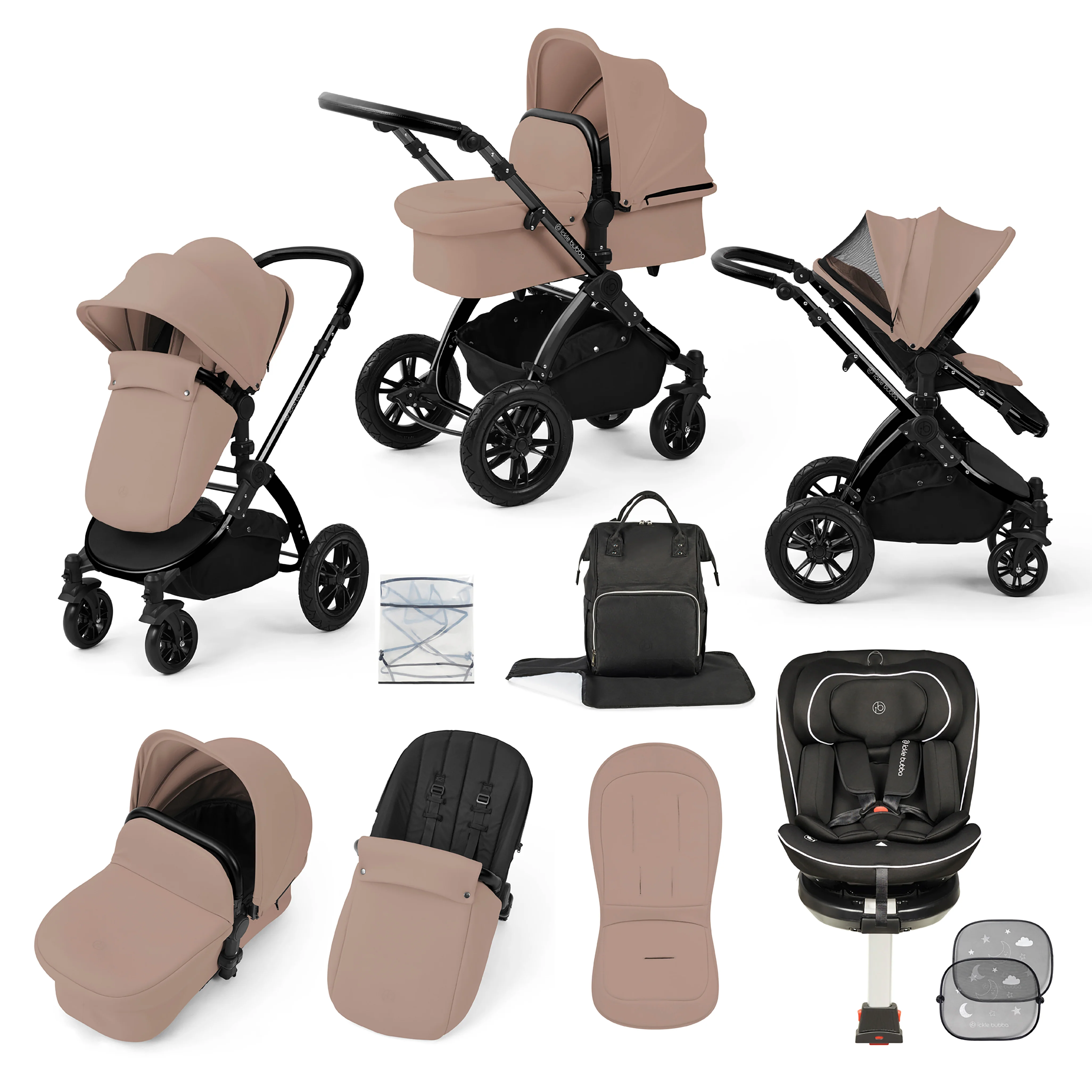 Stomp Luxe Travel Bundle with (Black) Radial i-Size Plus 360 Spin 40-150cm Isofix Car Seat - Image 20
