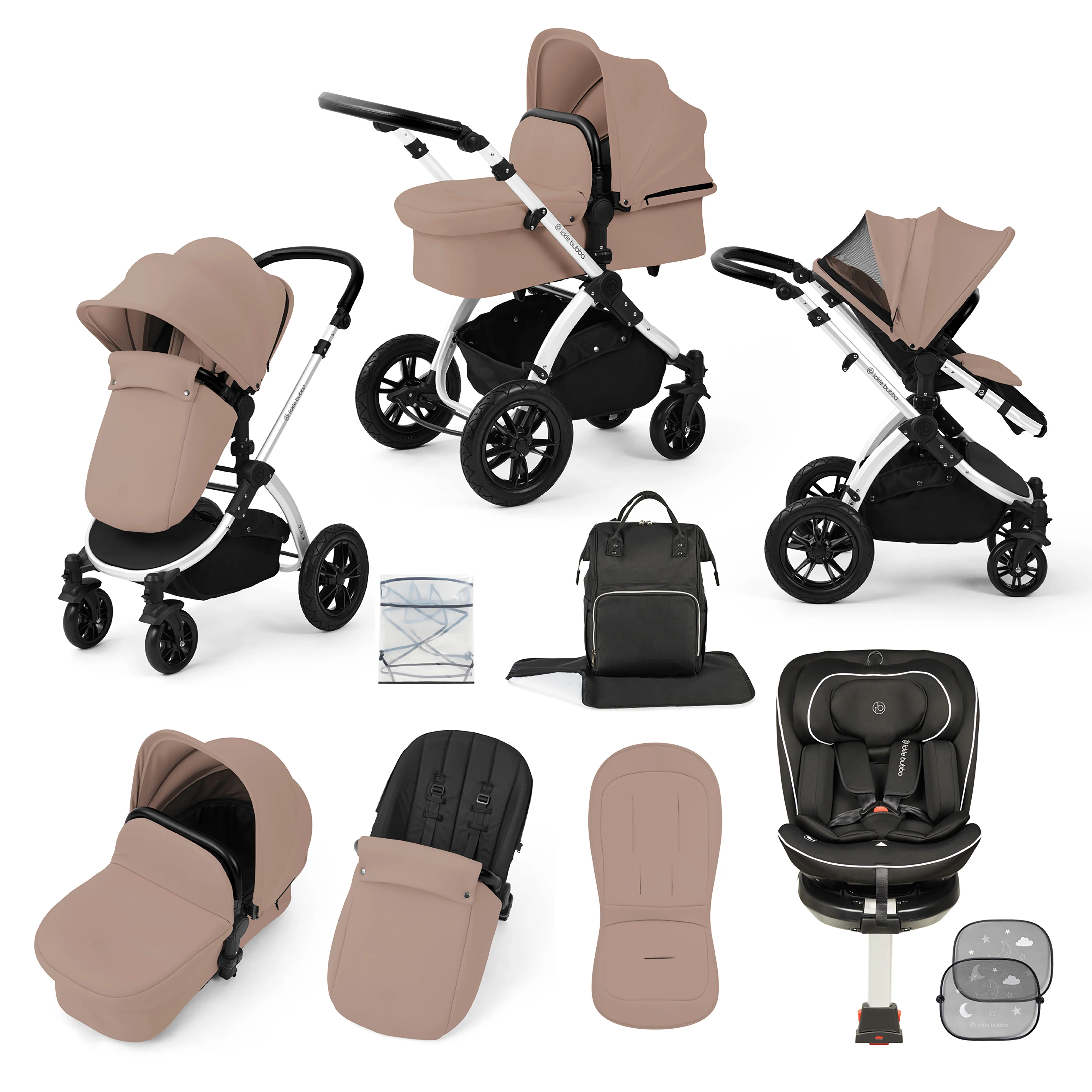 Stomp Luxe Travel Bundle with (Black) Radial i-Size Plus 360 Spin 40-150cm Isofix Car Seat - Image 22