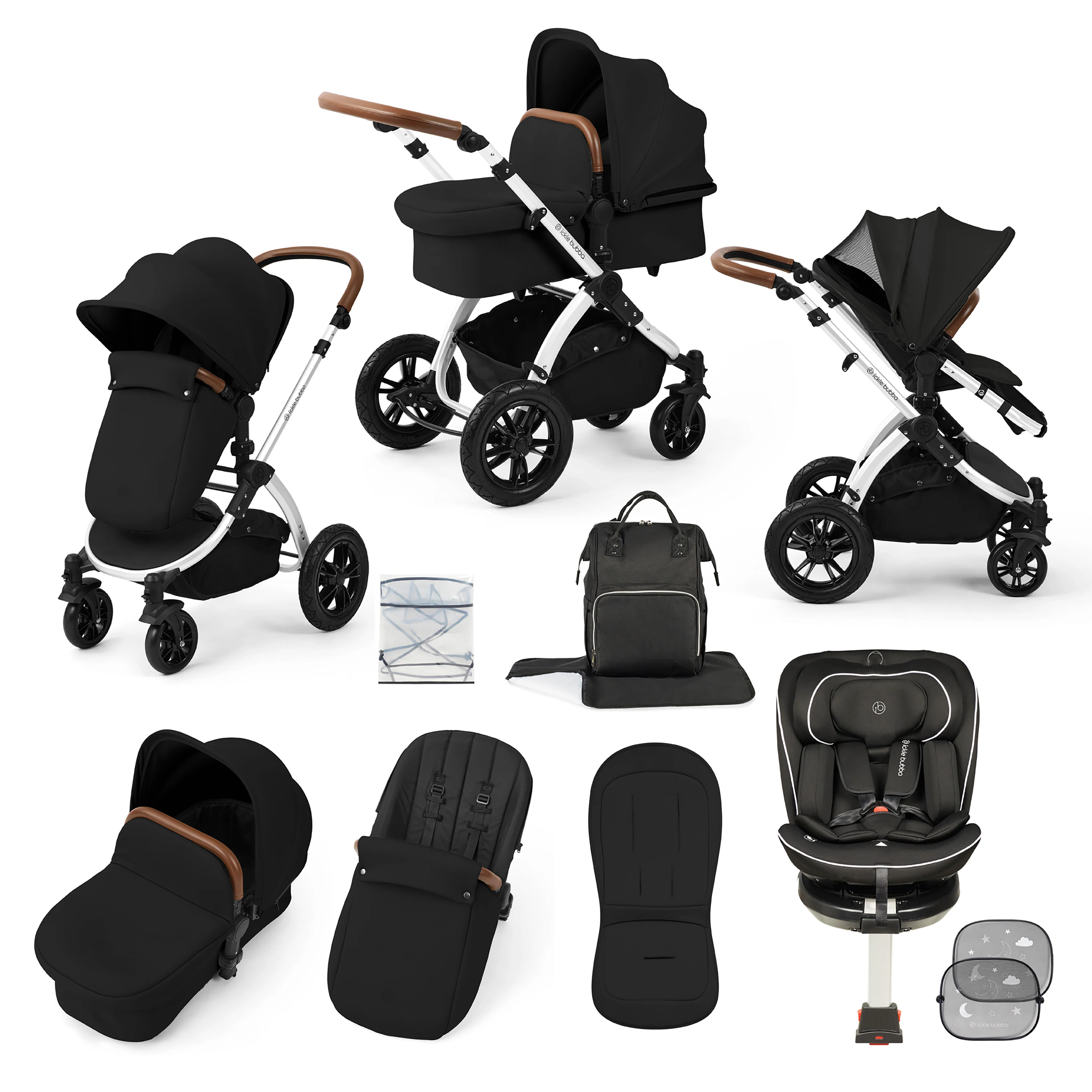 Stomp Luxe Travel Bundle with (Black) Radial i-Size Plus 360 Spin 40-150cm Isofix Car Seat - Image 3
