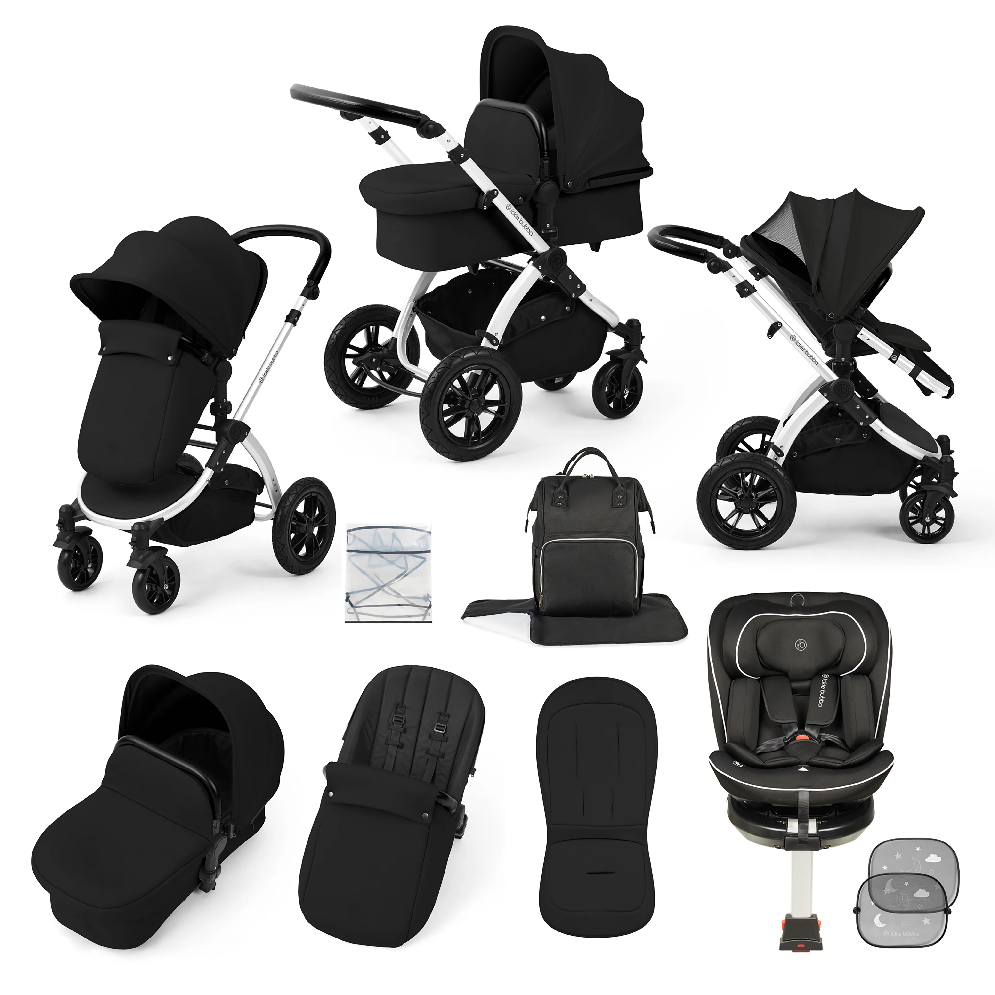 Stomp Luxe Travel Bundle with (Black) Radial i-Size Plus 360 Spin 40-150cm Isofix Car Seat - Image 4