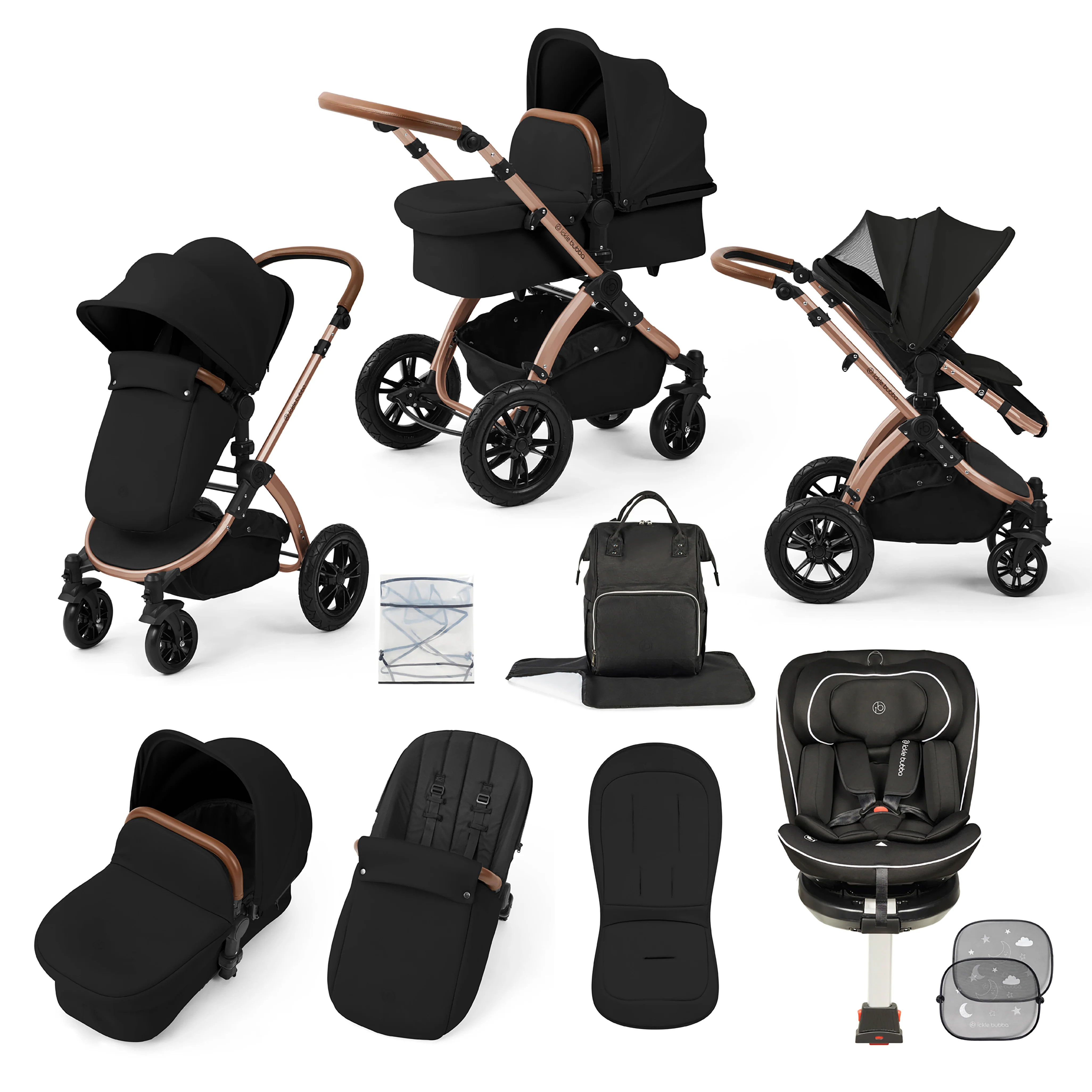 Stomp Luxe Travel Bundle with (Black) Radial i-Size Plus 360 Spin 40-150cm Isofix Car Seat - Image 5