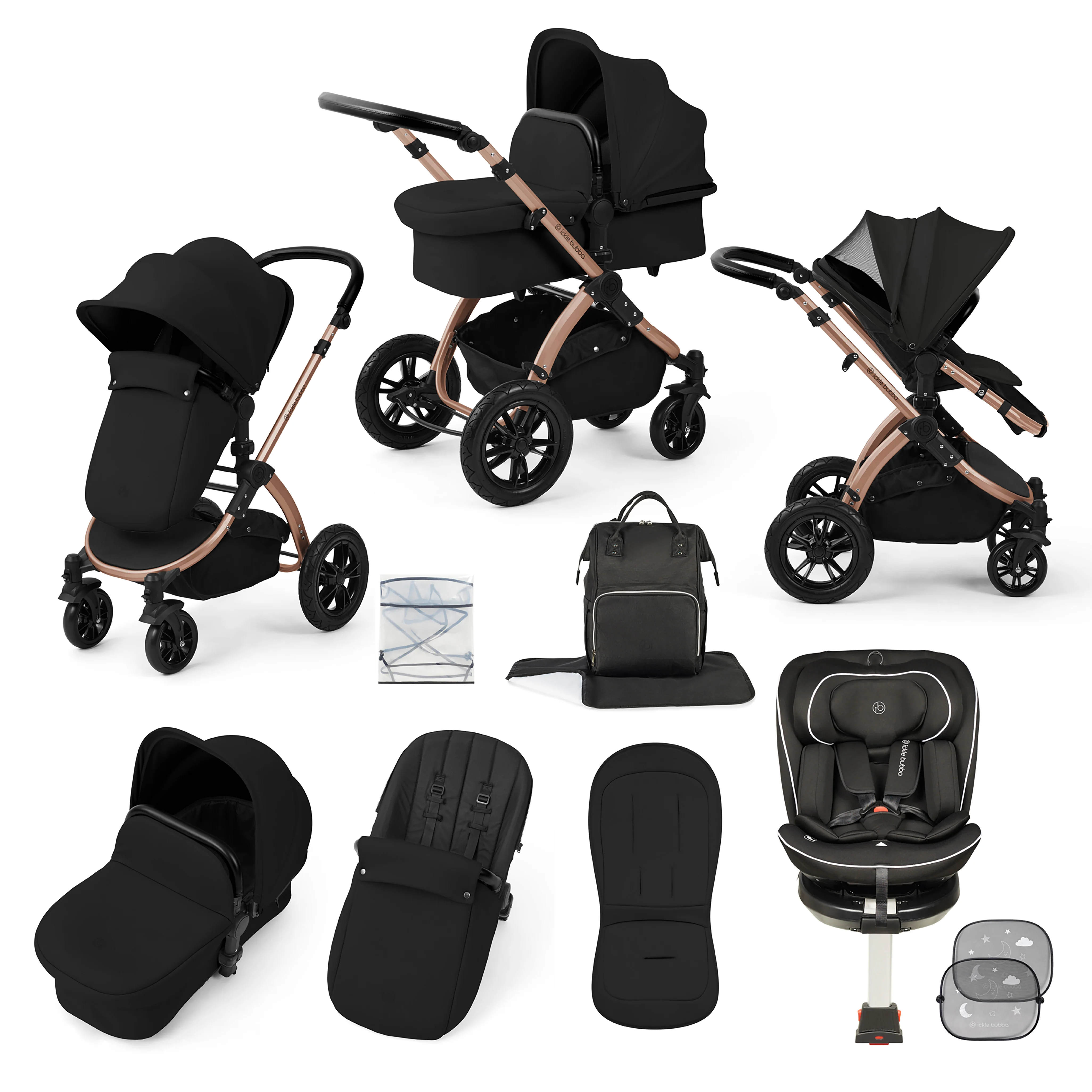 Stomp Luxe Travel Bundle with (Black) Radial i-Size Plus 360 Spin 40-150cm Isofix Car Seat - Image 6