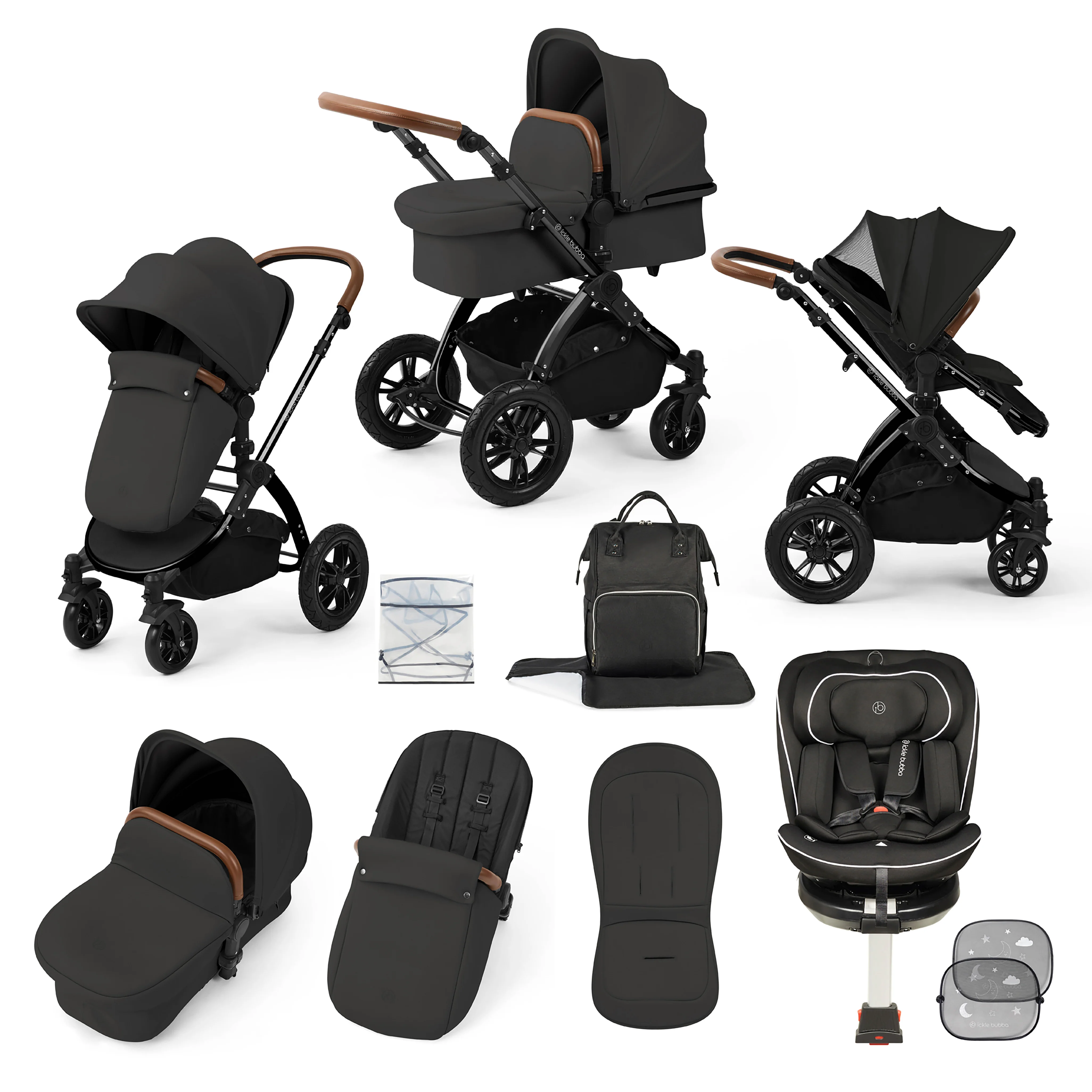 Stomp Luxe Travel Bundle with (Black) Radial i-Size Plus 360 Spin 40-150cm Isofix Car Seat - Image 7