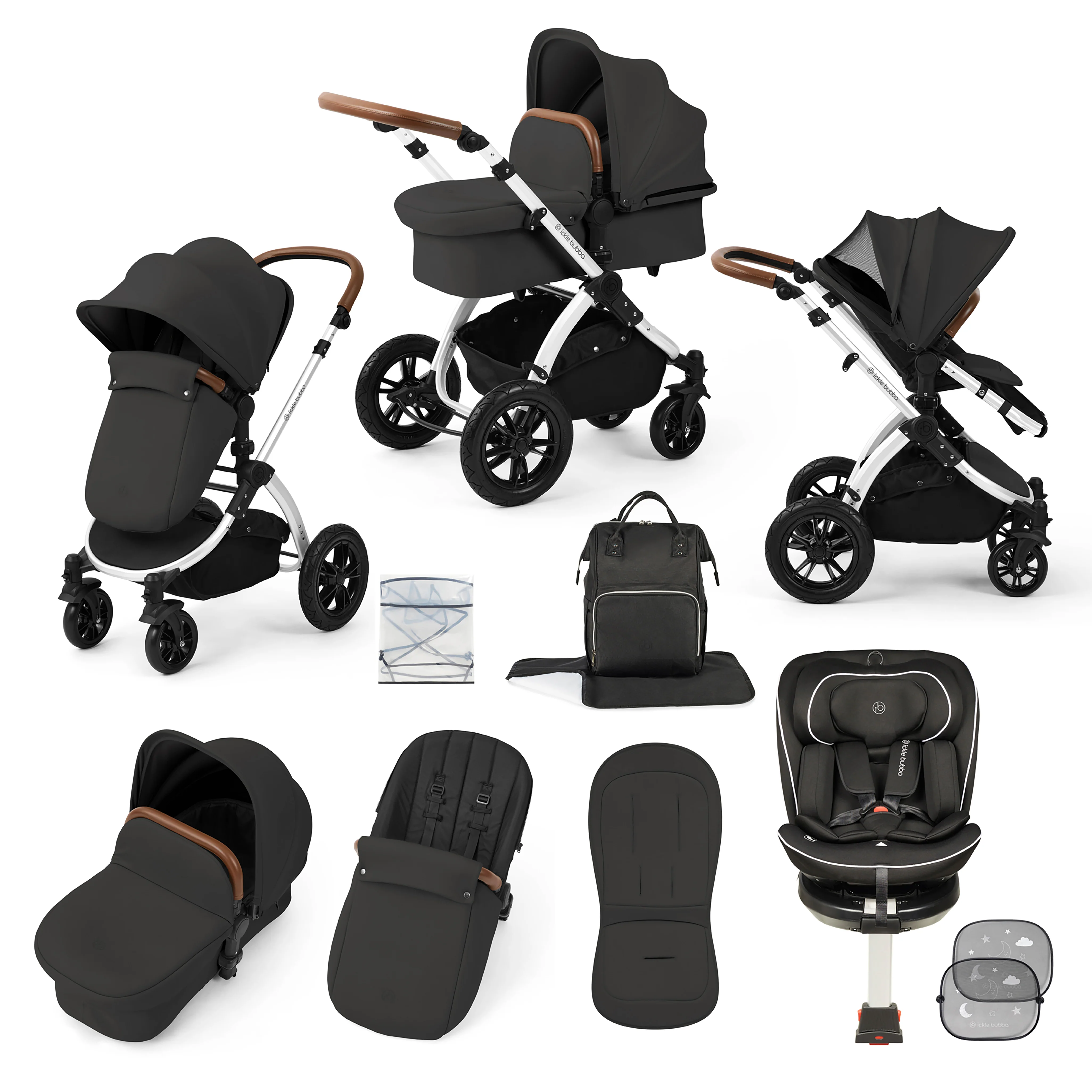 Stomp Luxe Travel Bundle with (Black) Radial i-Size Plus 360 Spin 40-150cm Isofix Car Seat - Image 9