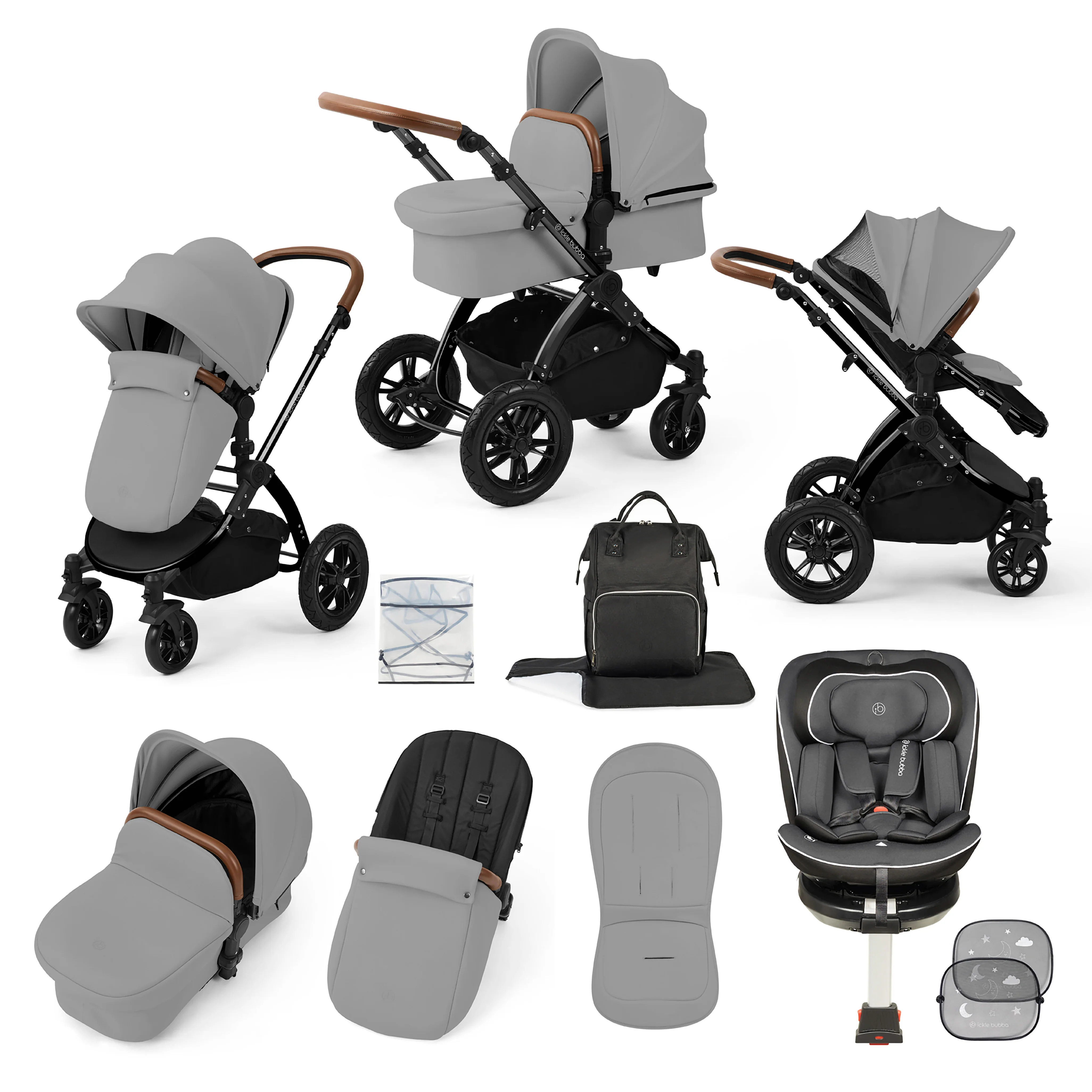 Stomp Luxe Travel Bundle with (Dark Grey) Radial i-Size Plus 360 Spin 40-150cm Isofix Car Seat - Image 11