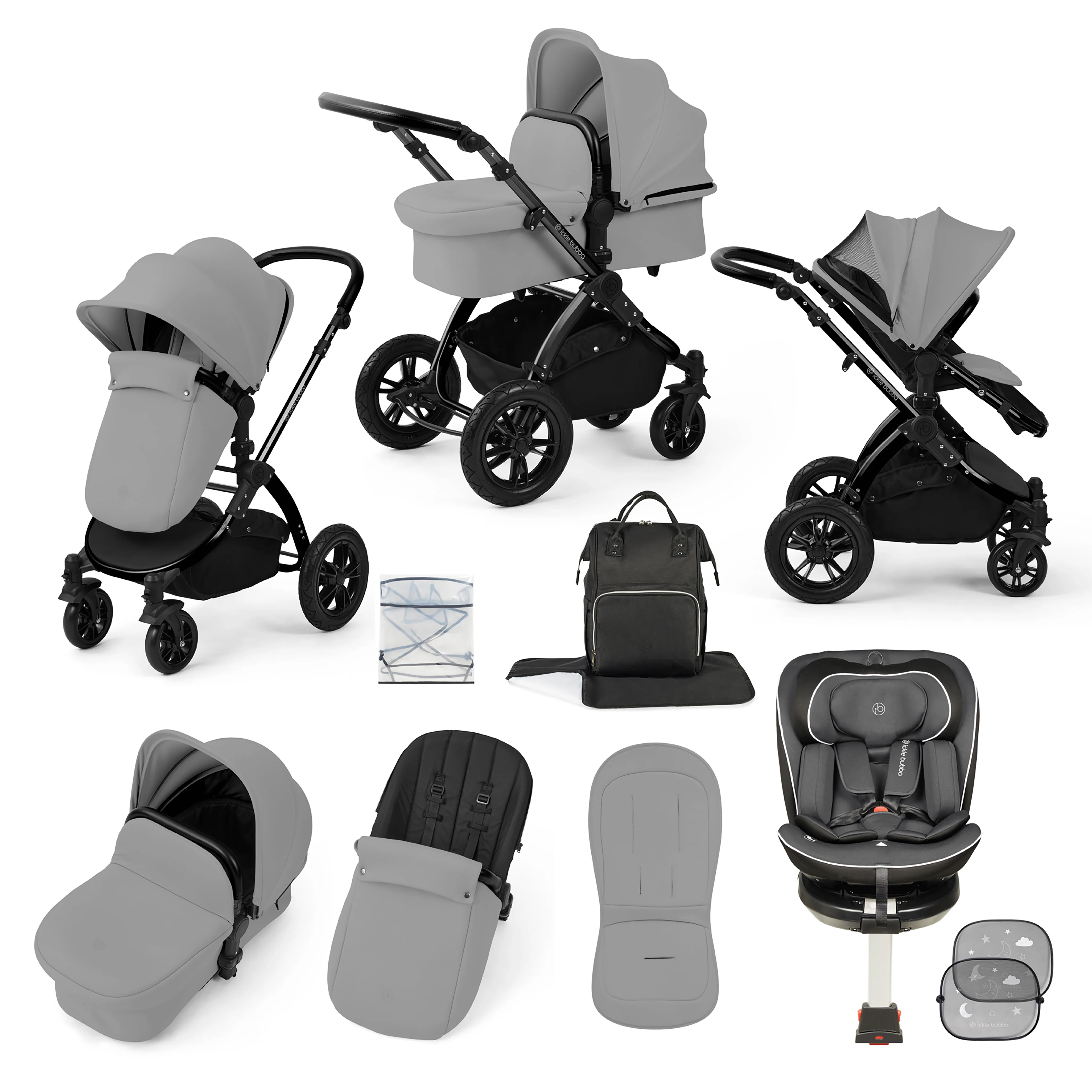 Stomp Luxe Travel Bundle with (Dark Grey) Radial i-Size Plus 360 Spin 40-150cm Isofix Car Seat - Image 12