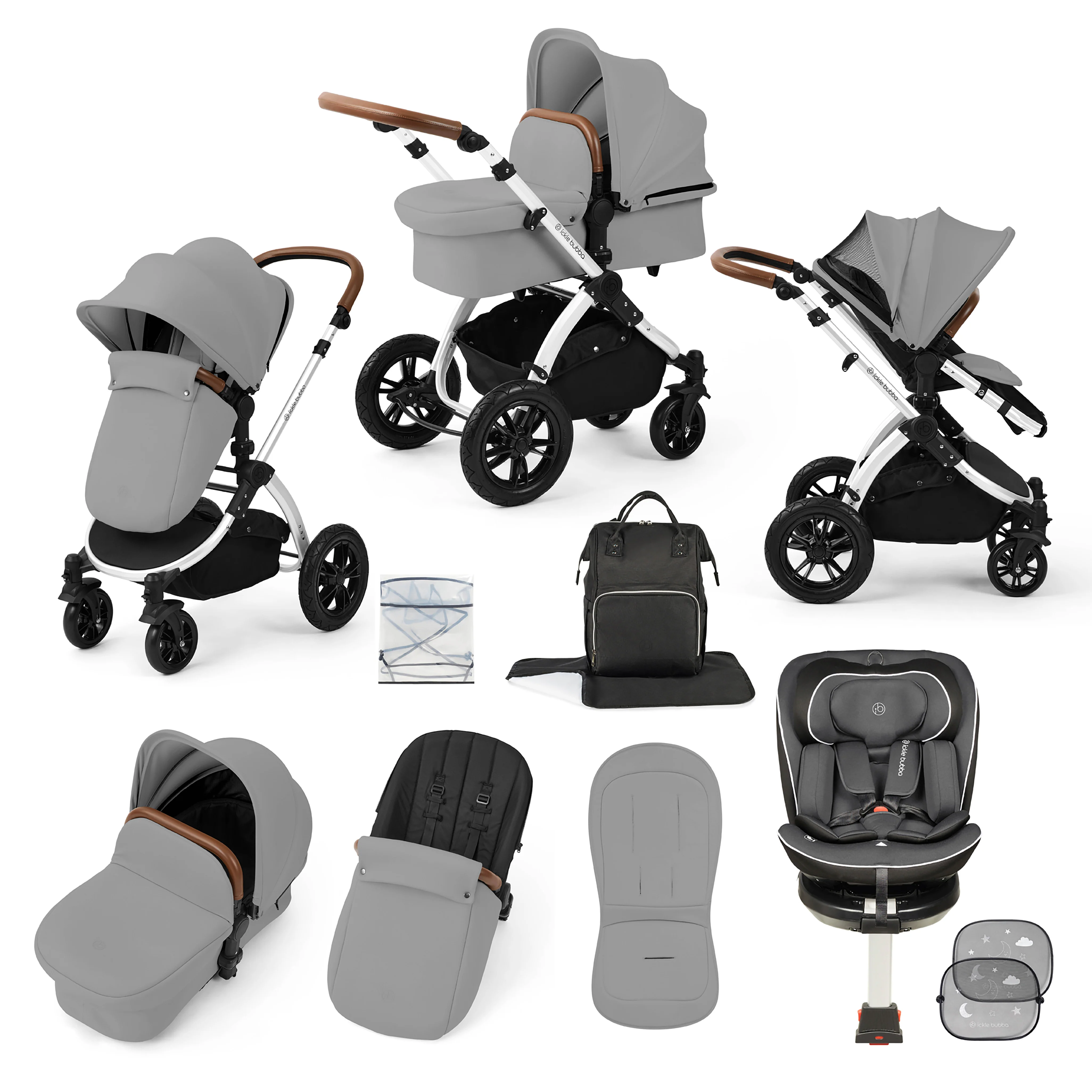 Stomp Luxe Travel Bundle with (Dark Grey) Radial i-Size Plus 360 Spin 40-150cm Isofix Car Seat - Image 13