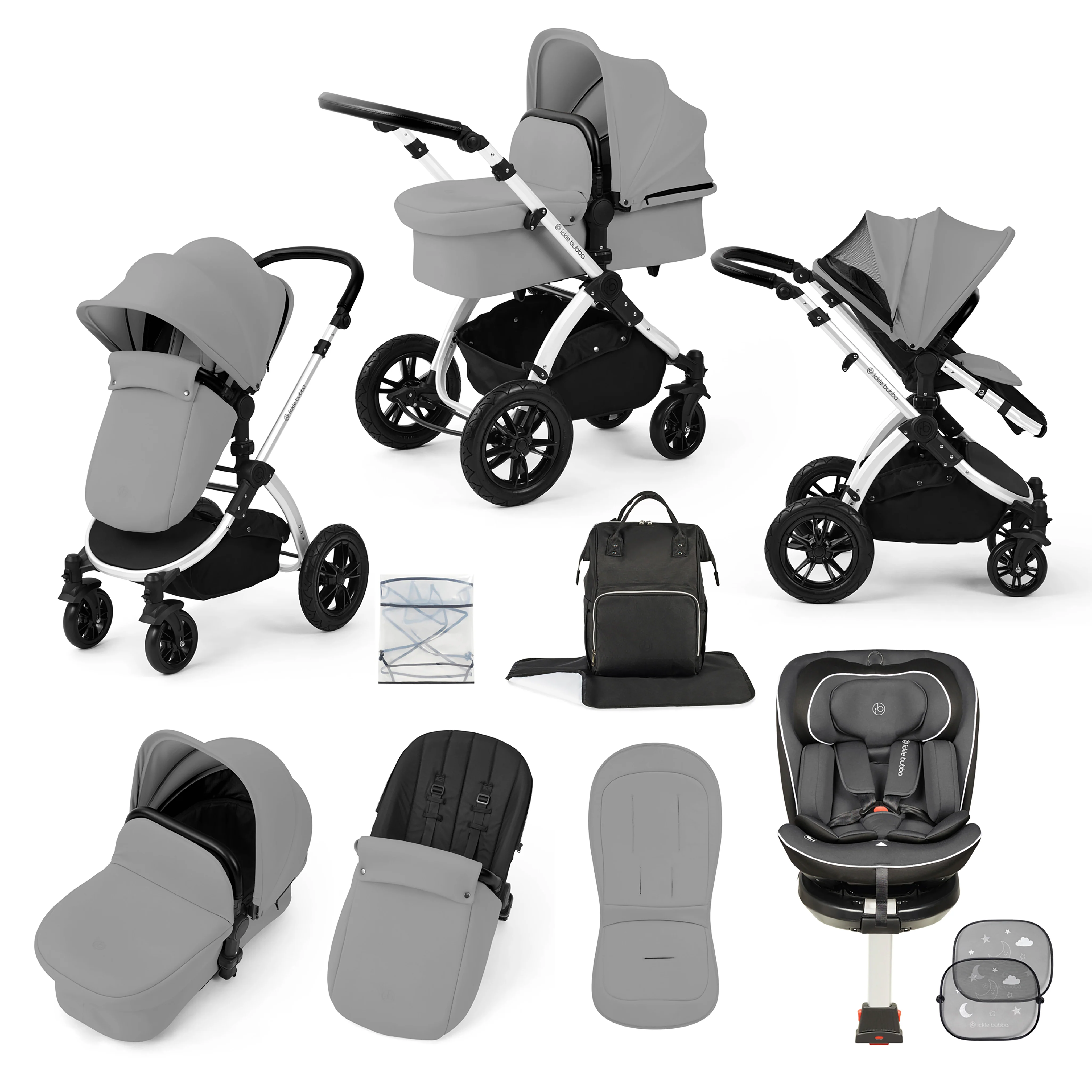 Stomp Luxe Travel Bundle with (Dark Grey) Radial i-Size Plus 360 Spin 40-150cm Isofix Car Seat - Image 14